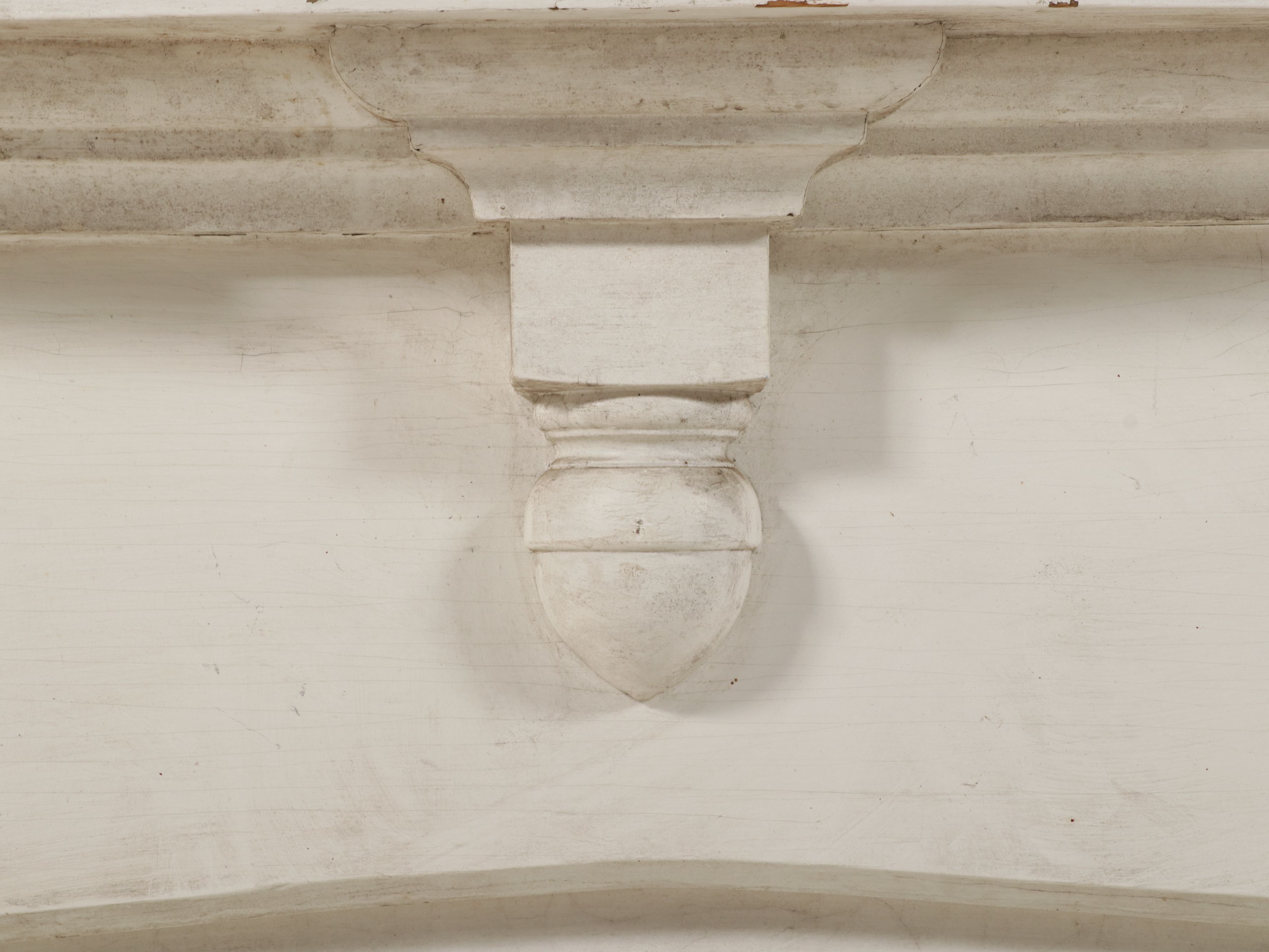 Salvaged Greek Revival Style Painted Wood Mantel Surround