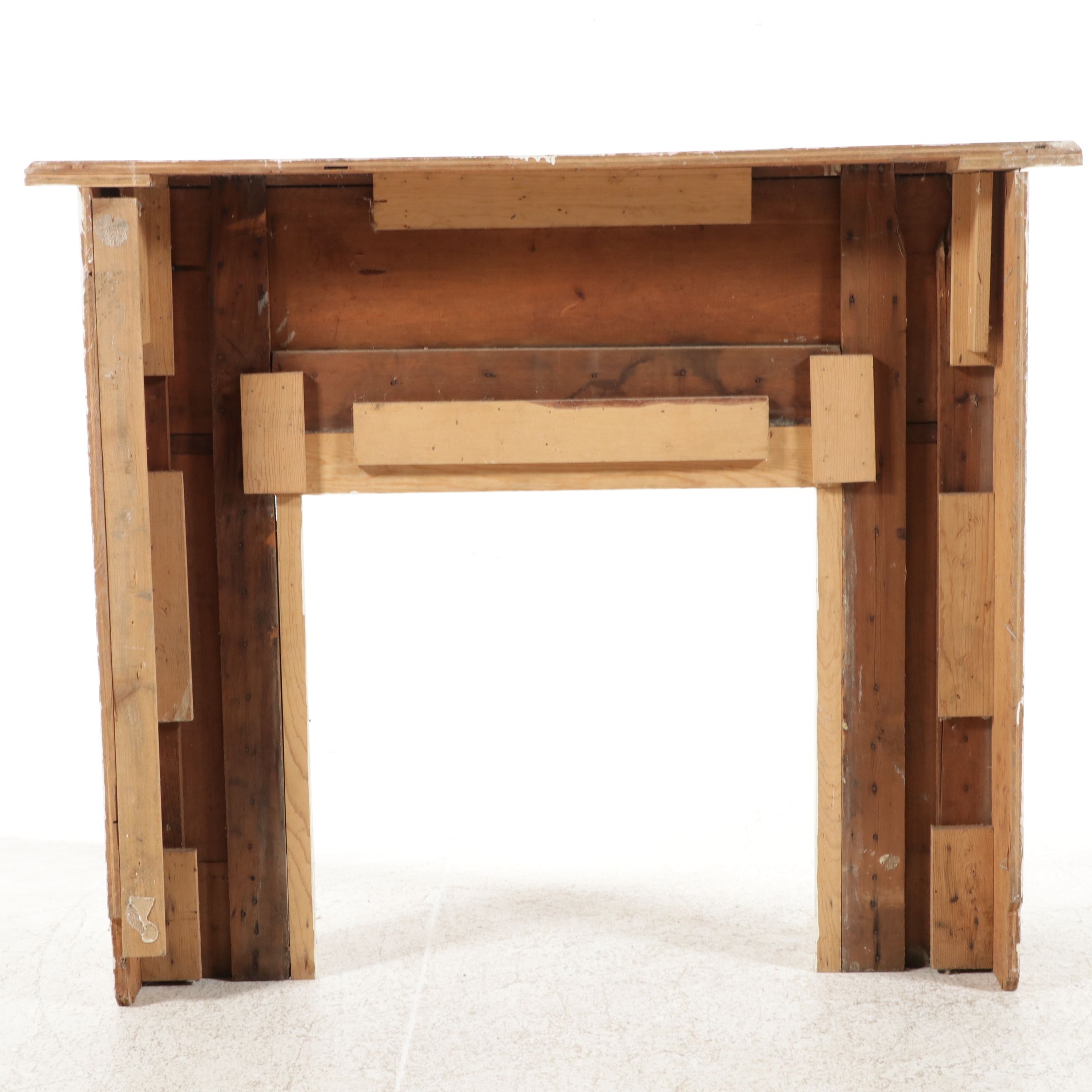 Salvaged Greek Revival Style Painted Wood Mantel Surround