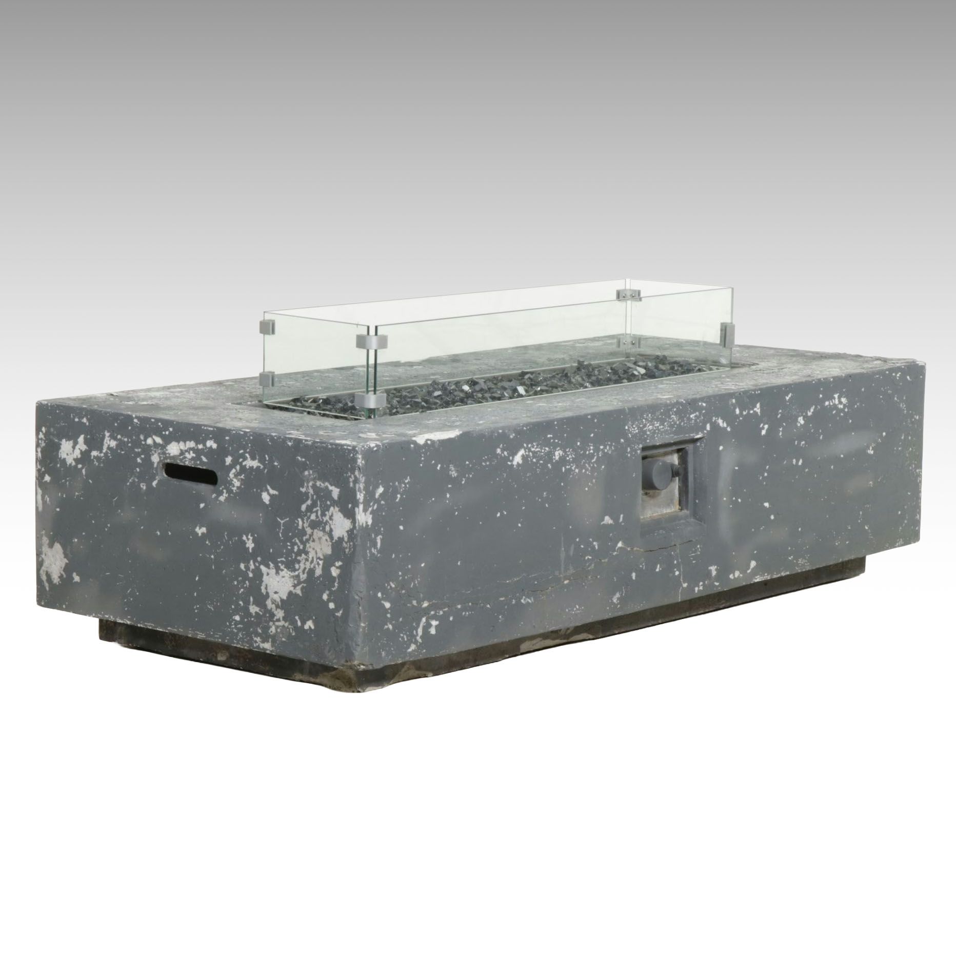 Cast Concrete Propane Fire Pit Patio Table, 21st Century