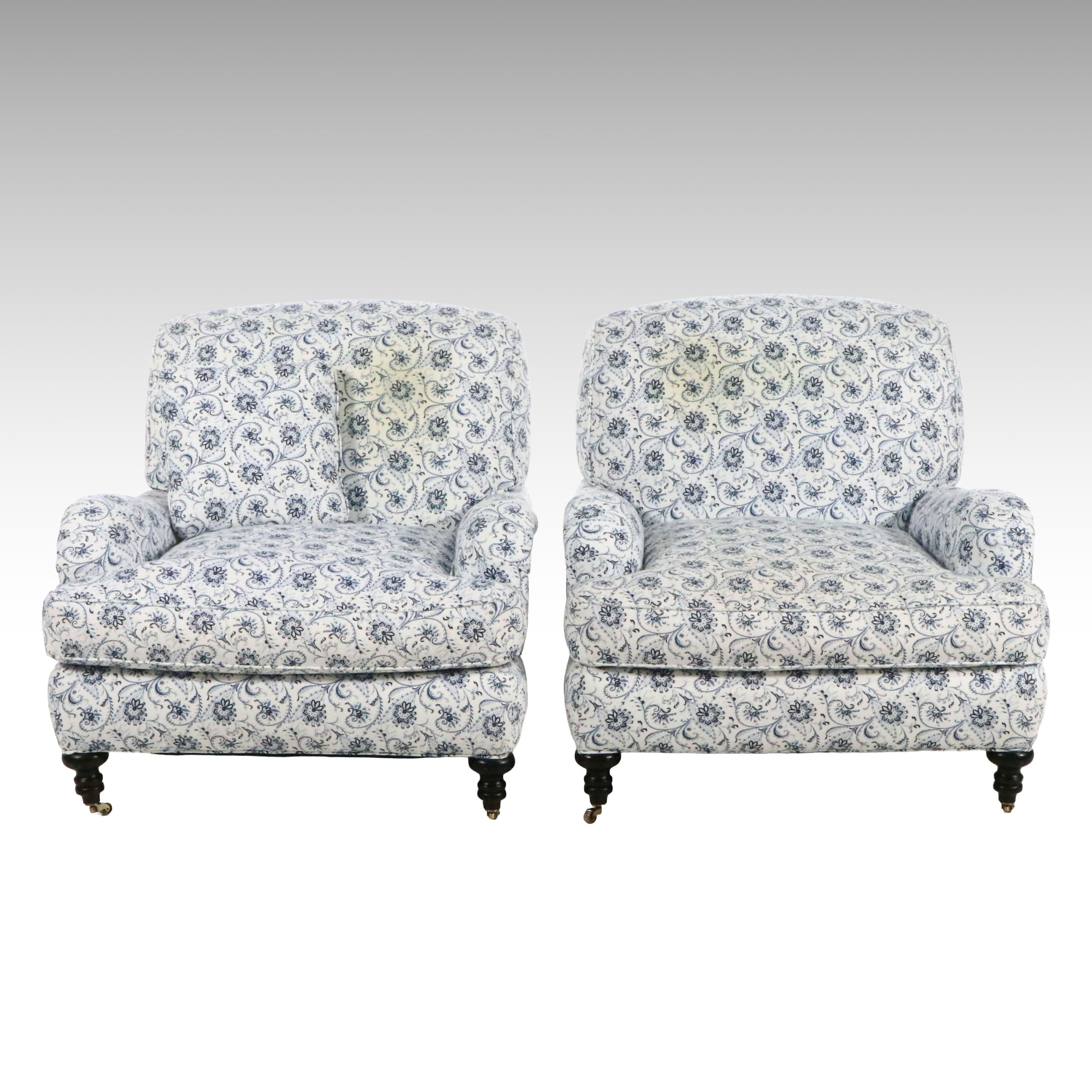 Pair of Williams-Sonoma Home "Howard" Style Armchairs, Early 21st Century