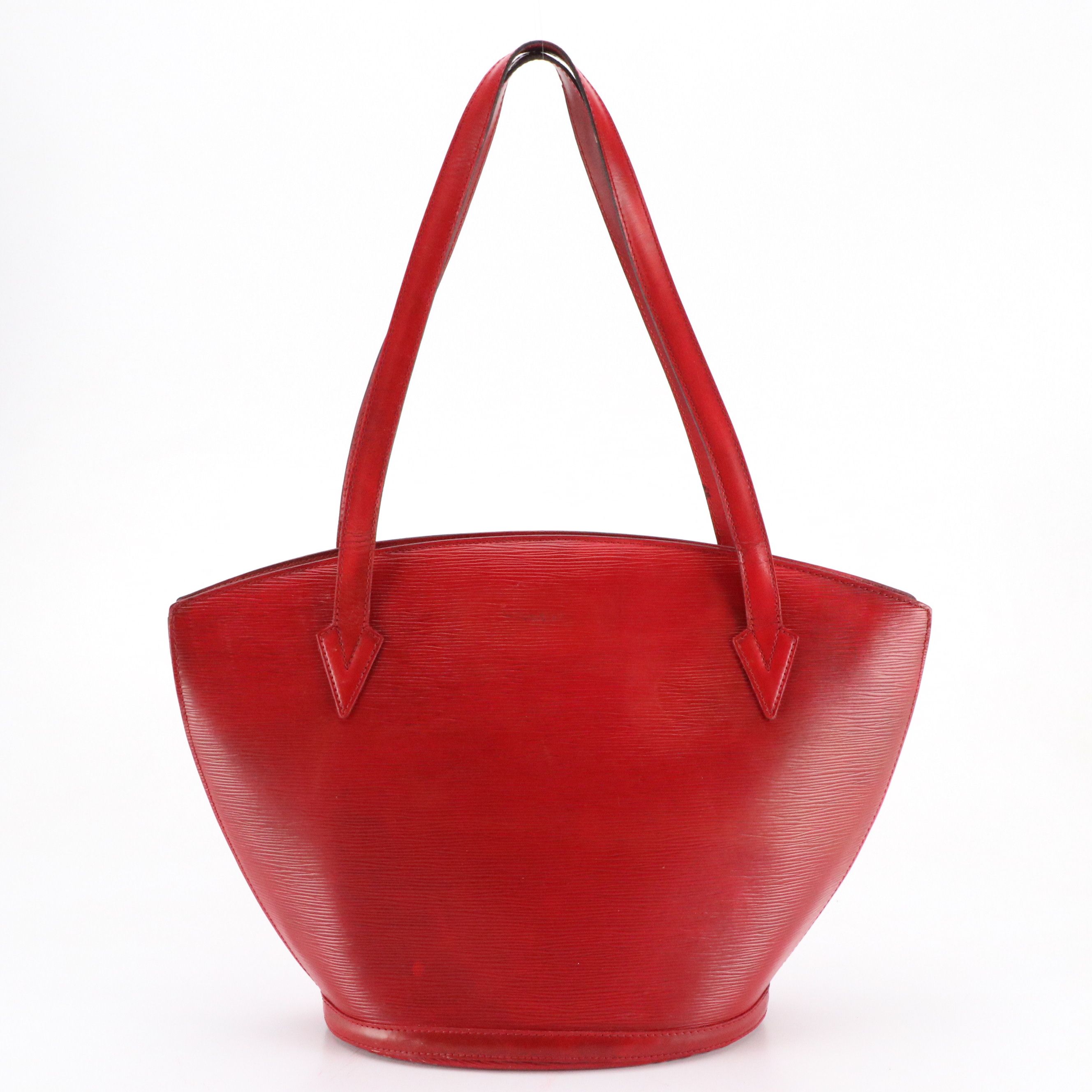 Louis Vuitton Saint Jacques GM Shoulder Bag in Red Epi and Smooth Leather