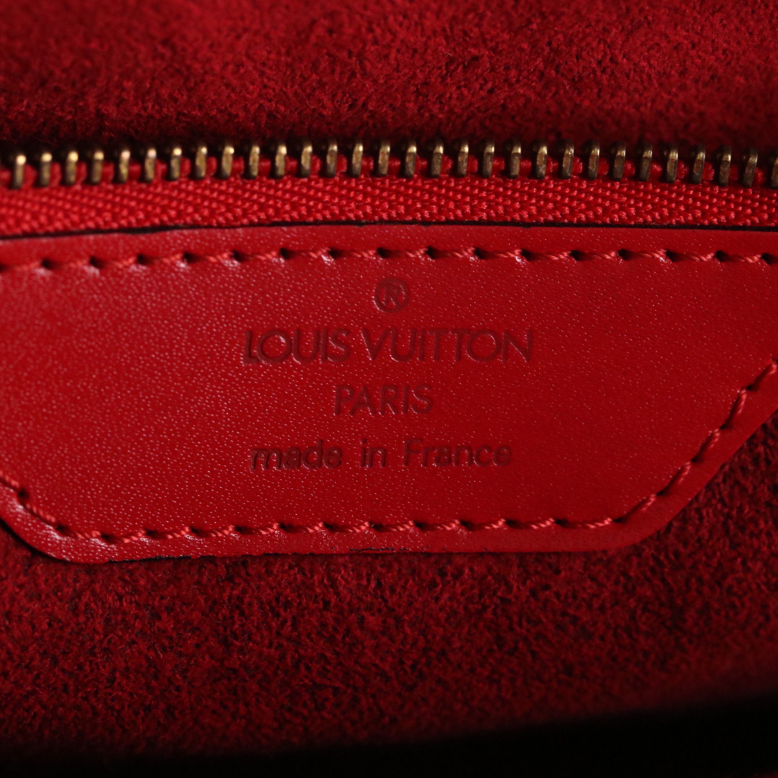Louis Vuitton Saint Jacques GM Shoulder Bag in Red Epi and Smooth Leather
