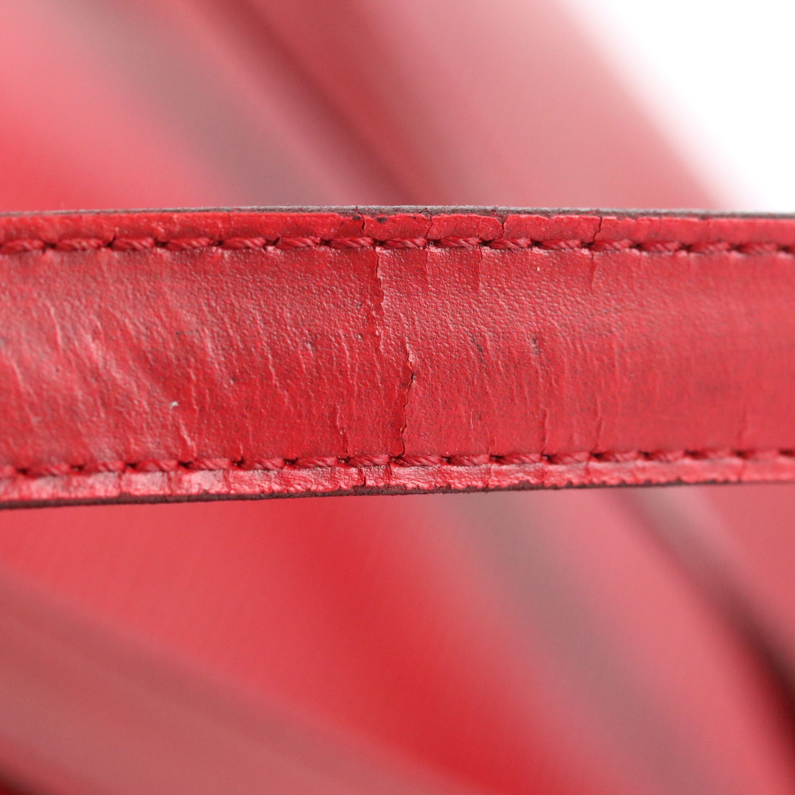 Louis Vuitton Saint Jacques GM Shoulder Bag in Red Epi and Smooth Leather