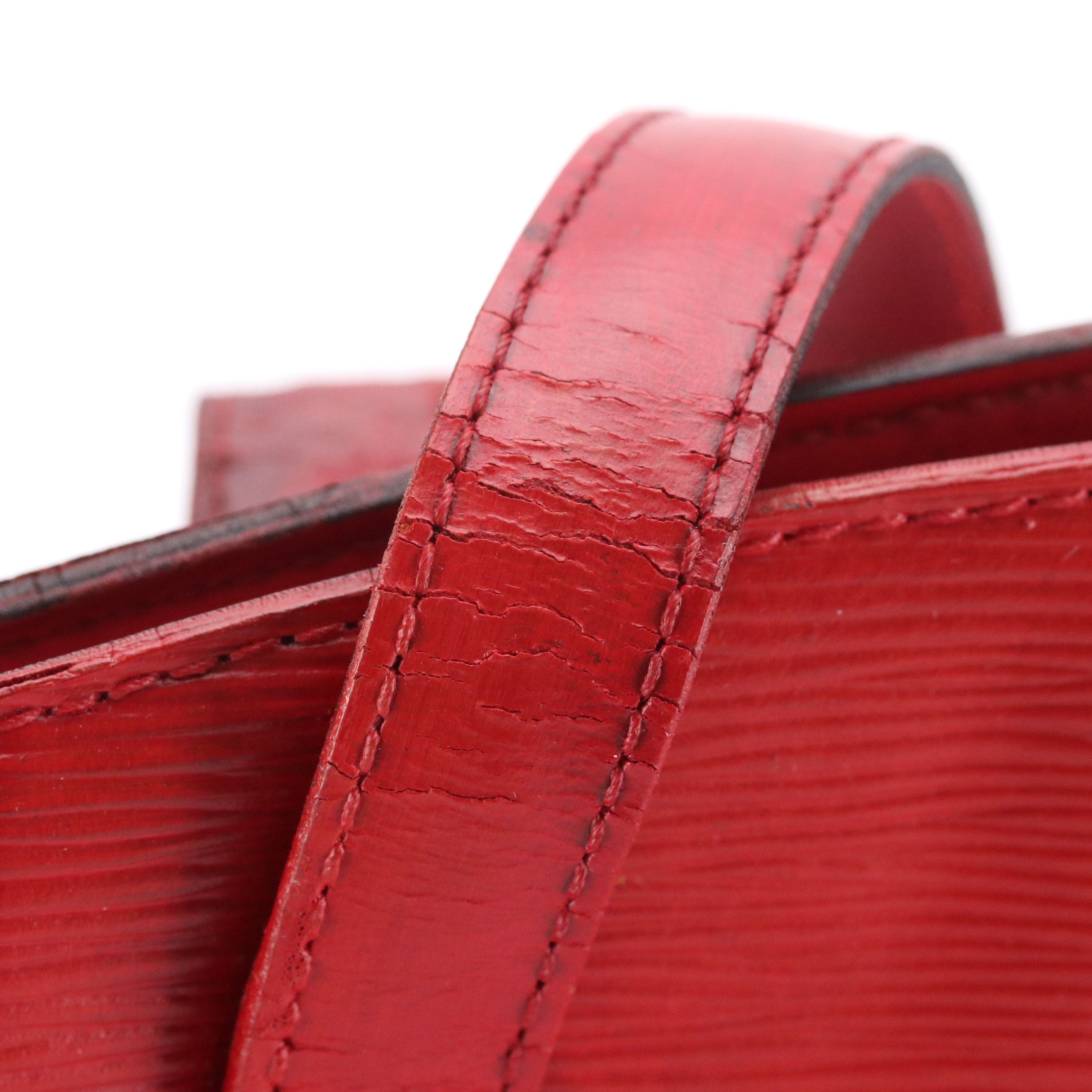 Louis Vuitton Saint Jacques GM Shoulder Bag in Red Epi and Smooth Leather