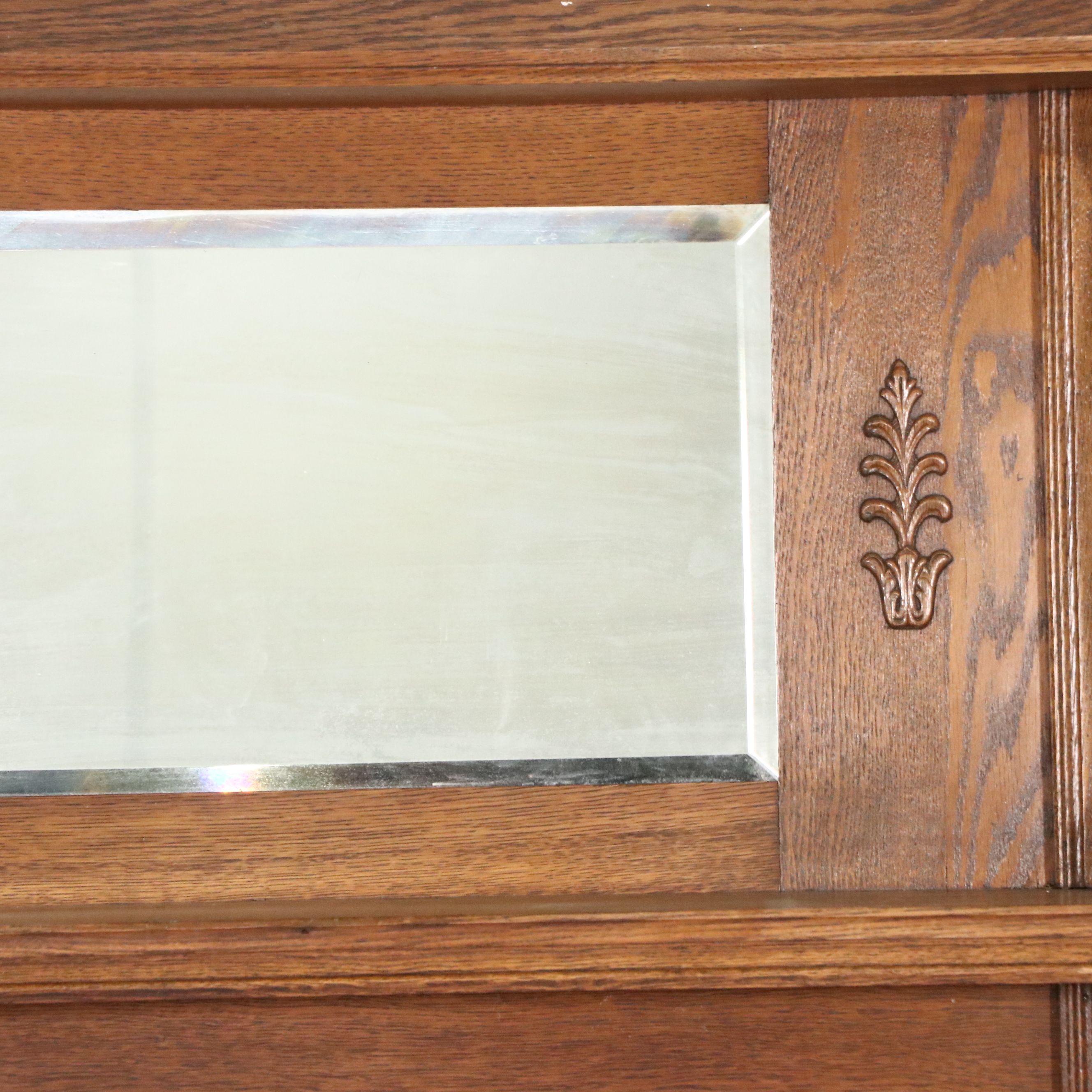 Late Victorian Oak Fireplace Mantel and Surround