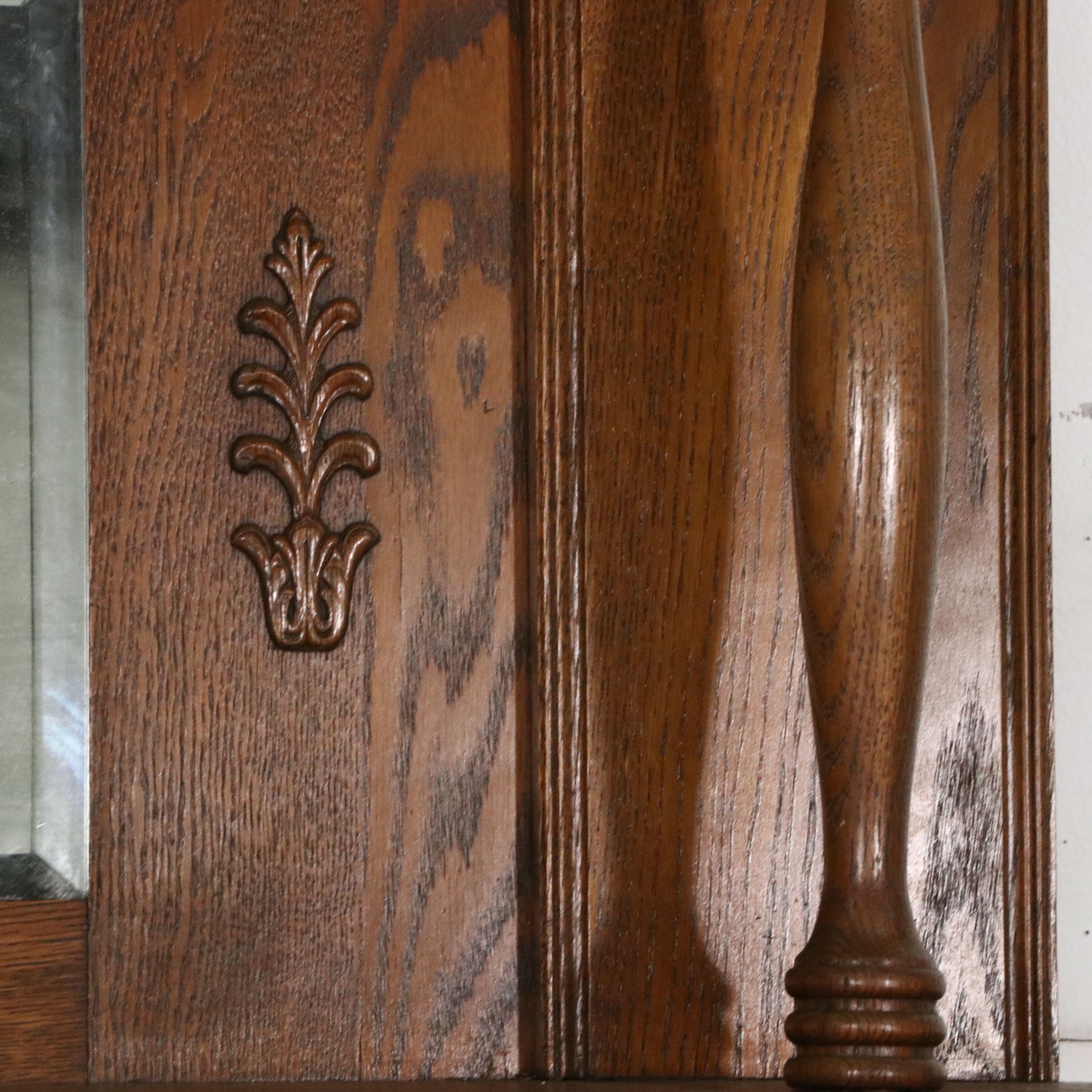 Late Victorian Oak Fireplace Mantel and Surround