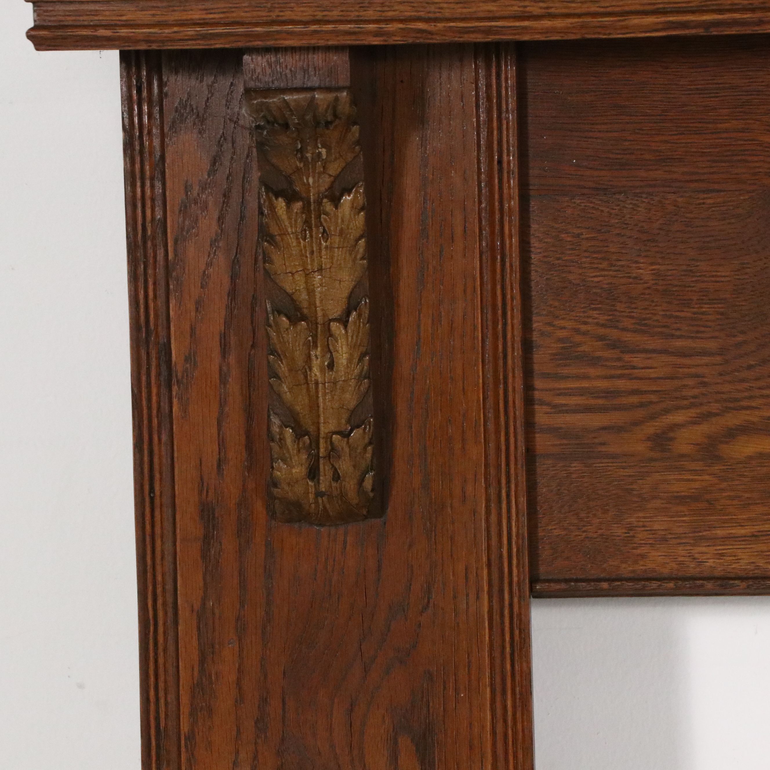 Late Victorian Oak Fireplace Mantel and Surround