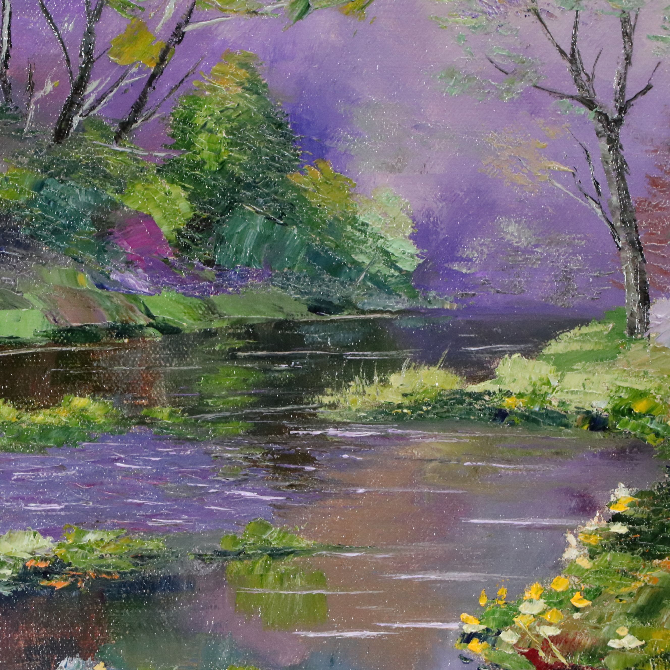James Baldoumas Oil Painting "Flowering Pond," 2026