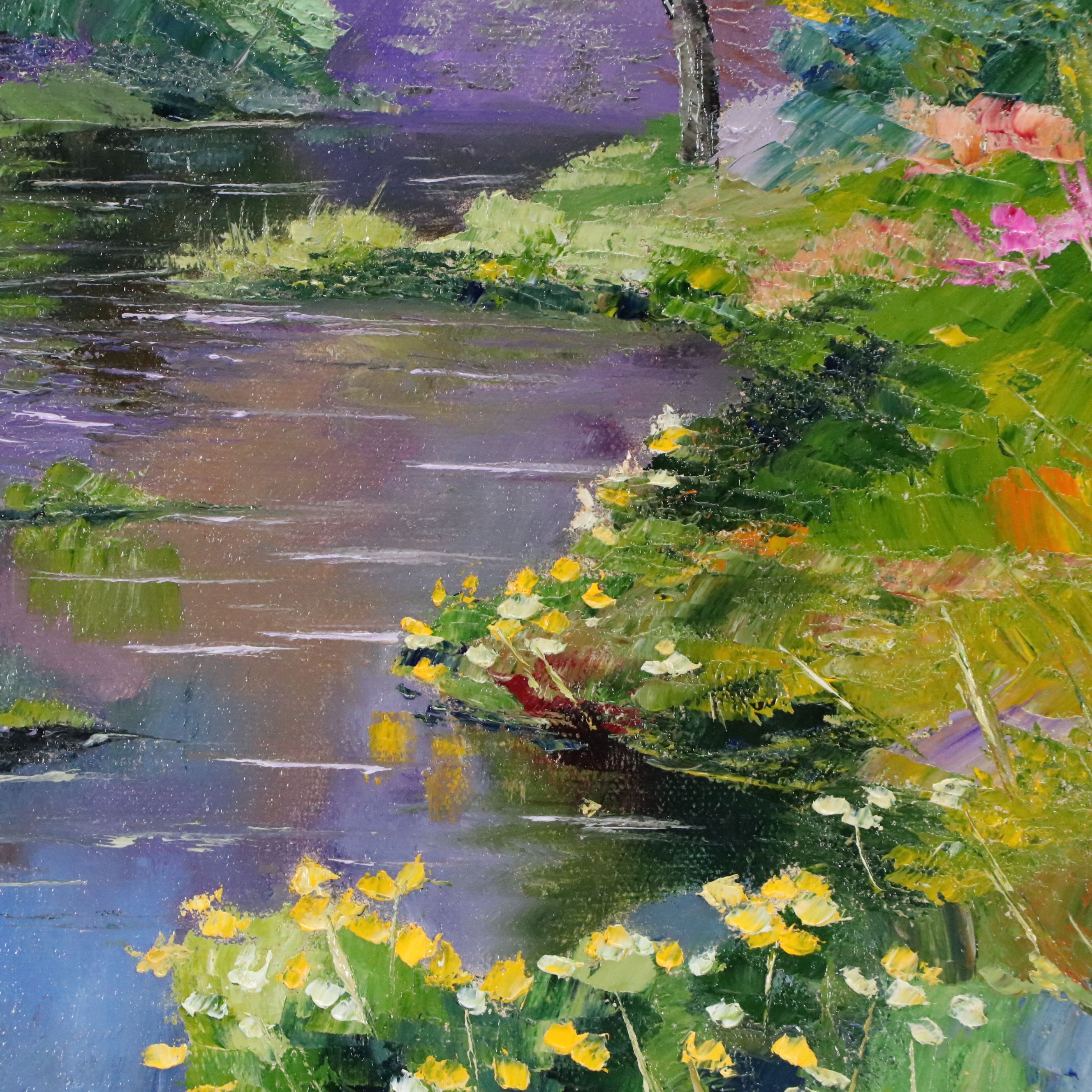 James Baldoumas Oil Painting "Flowering Pond," 2026