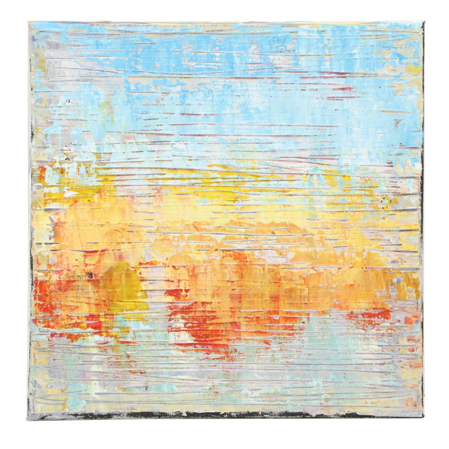Leif Janek Textured Abstract Acrylic Painting, 21st Century | EBTH