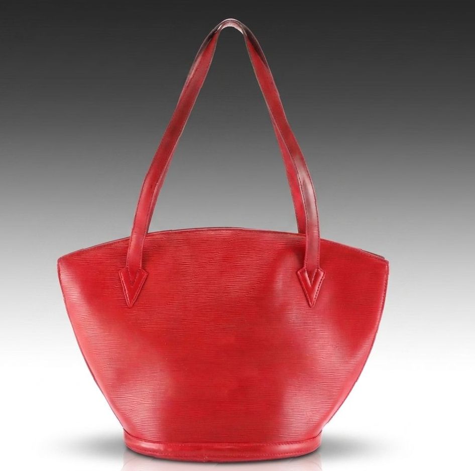 Louis Vuitton Saint Jacques GM Shoulder Bag in Red Epi and Smooth Leather