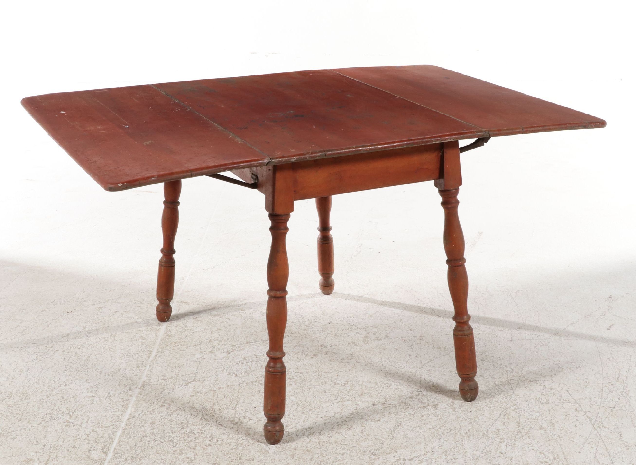 American Primitive Red Painted Drop-Leaf Table, 19th Century | EBTH