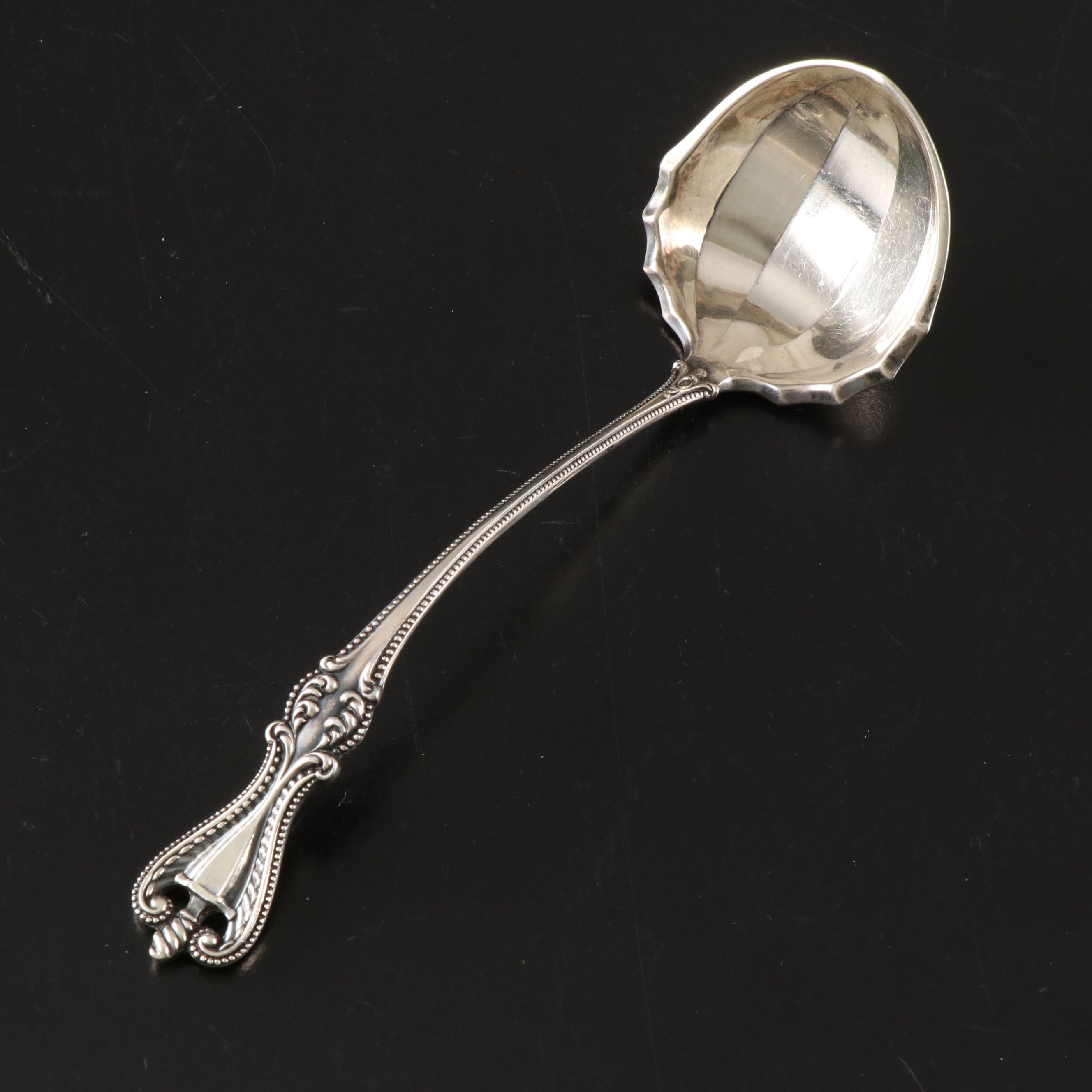 Towle "Old Colonial" Sterling Cream Ladle with Antique English Sterling Spoons