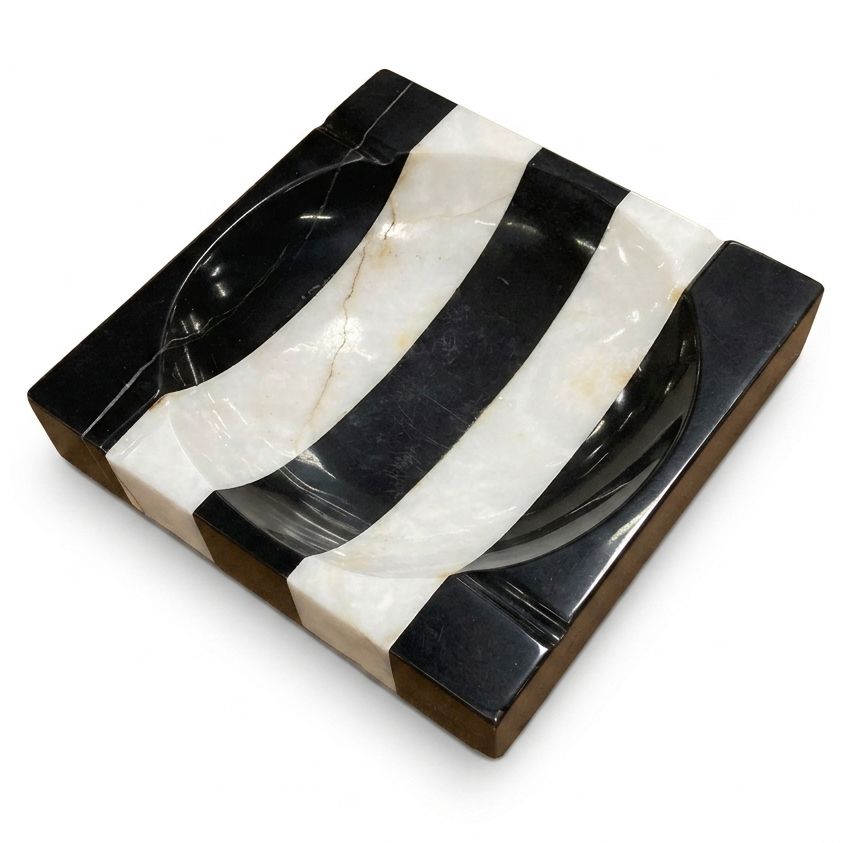 Striped Marble Ashtray