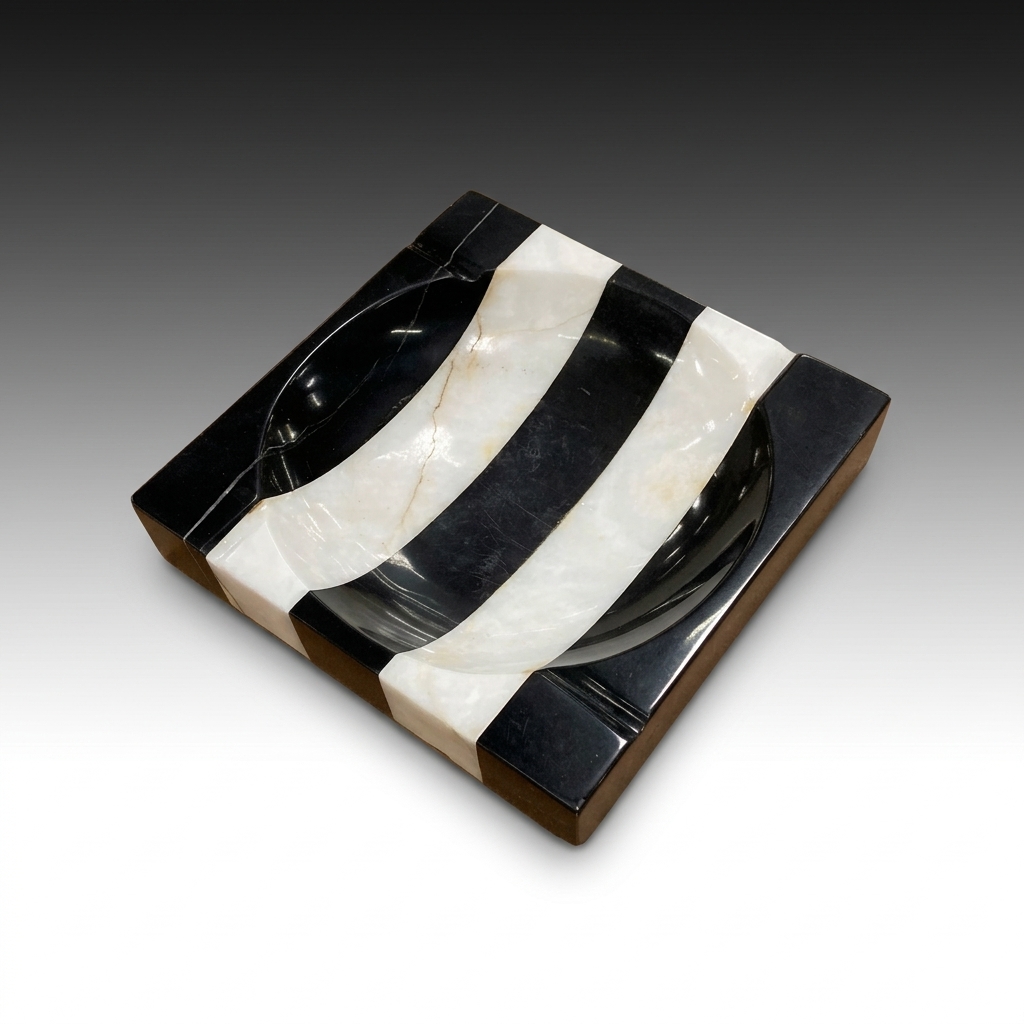 Striped Marble Ashtray