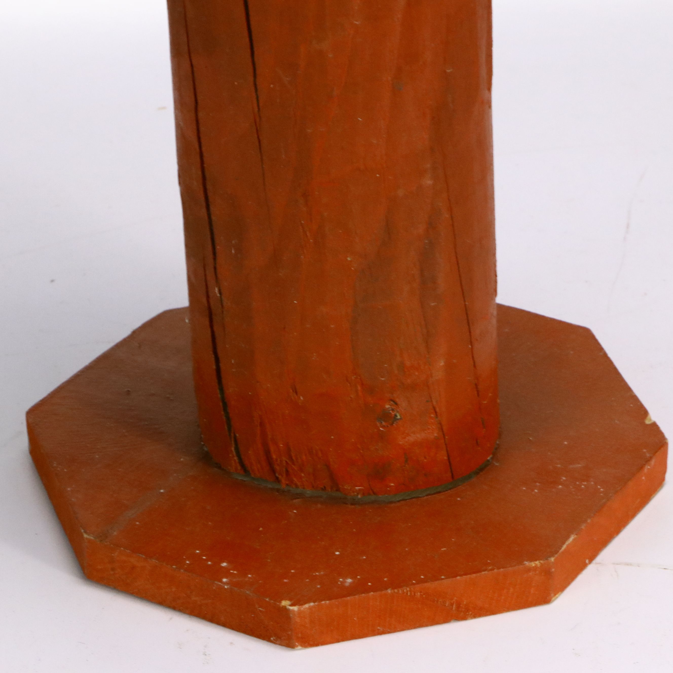 Folk Art Painted Log Santa Statue