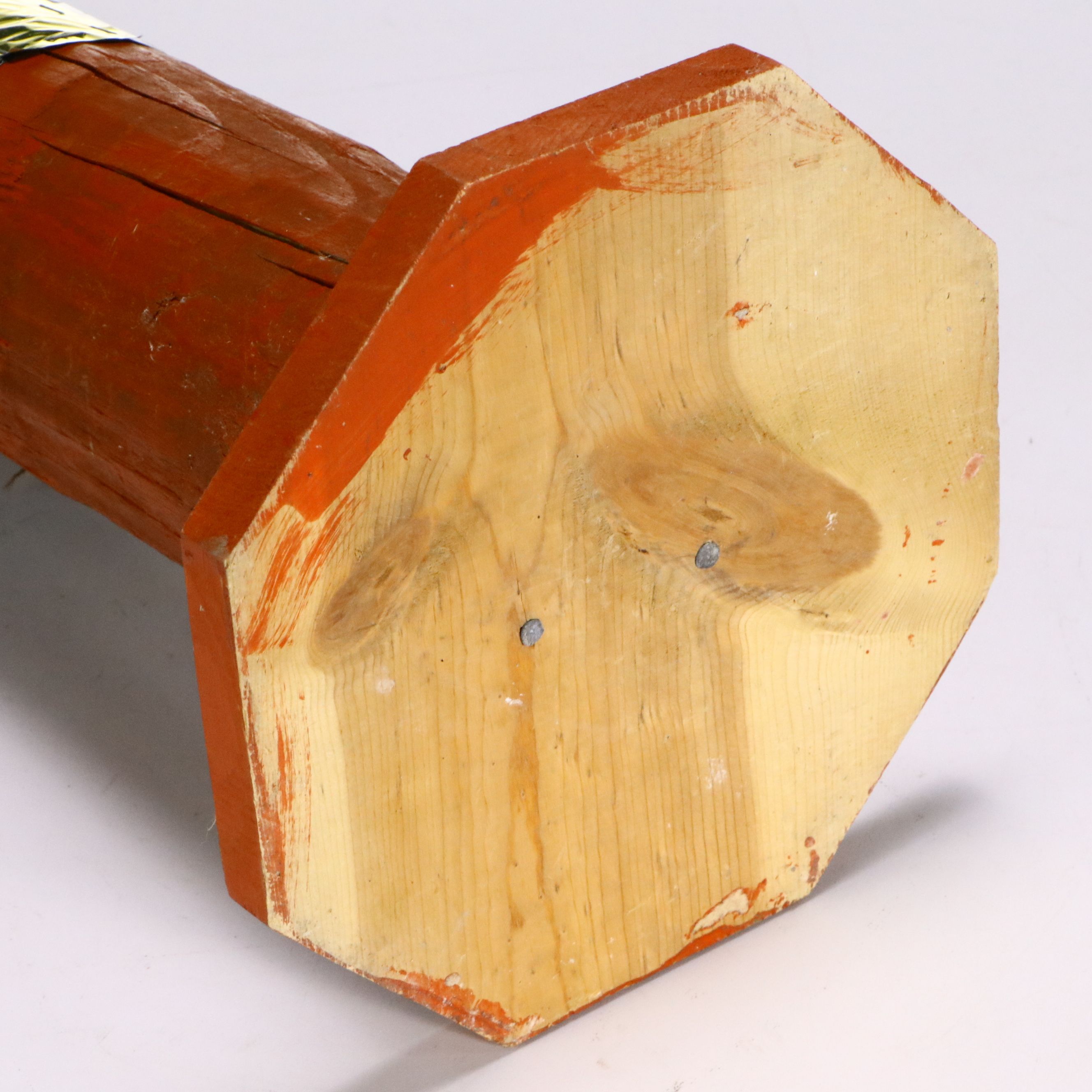Folk Art Painted Log Santa Statue