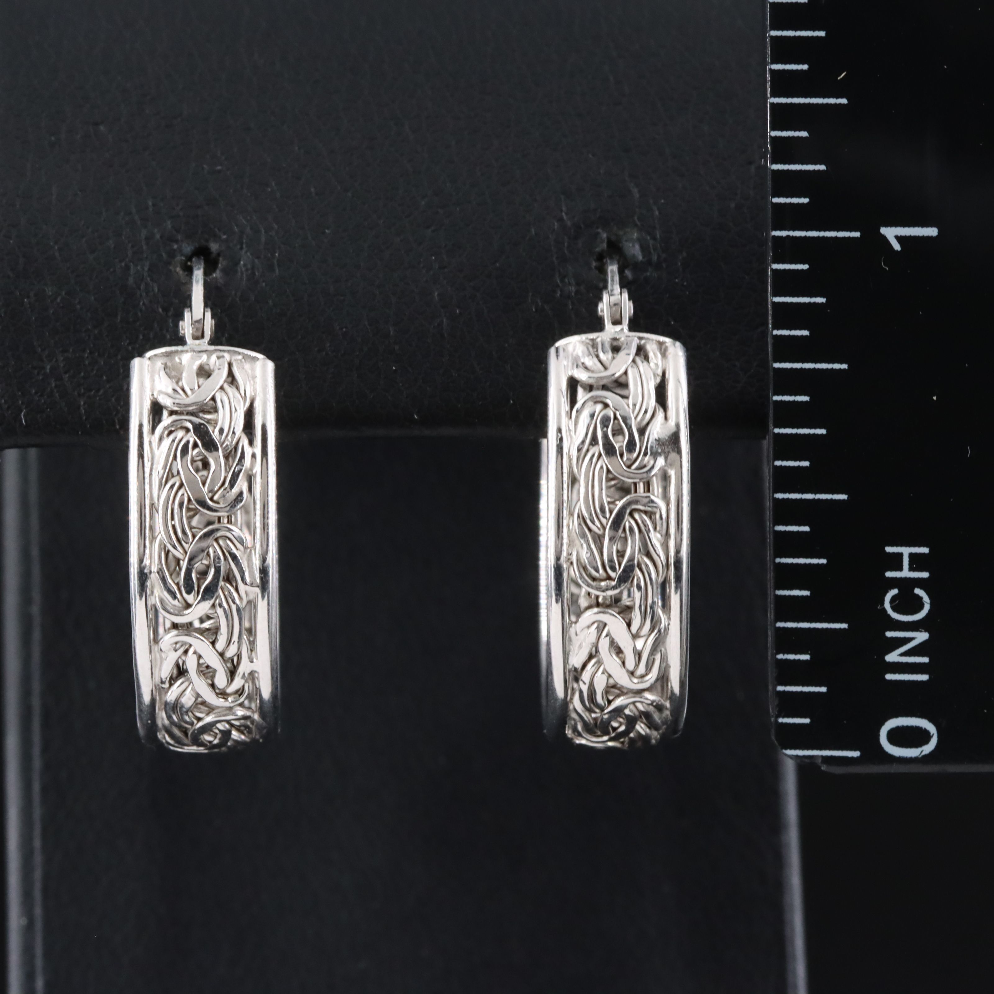 14K Byzantine Chain Hoop Earrings