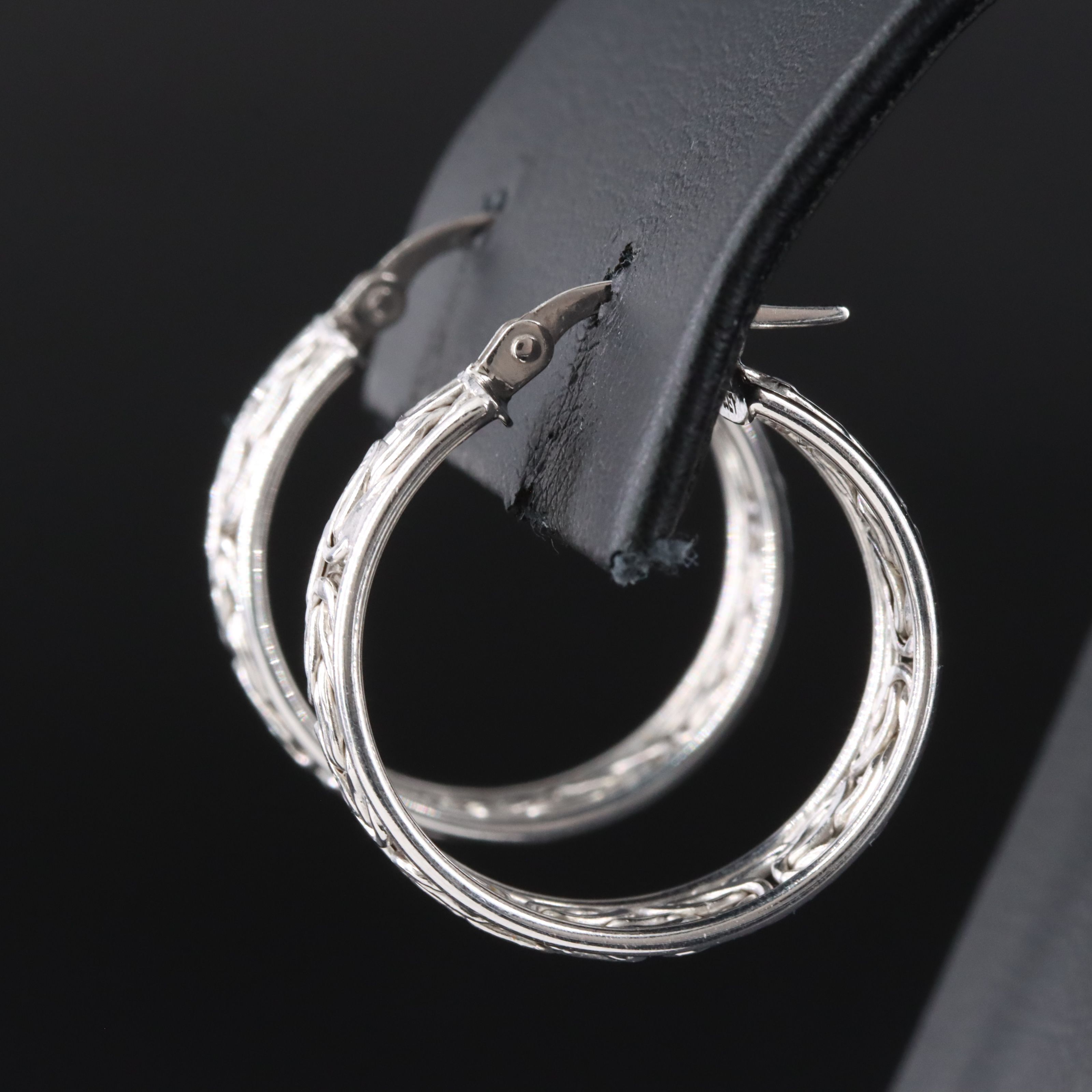 14K Byzantine Chain Hoop Earrings