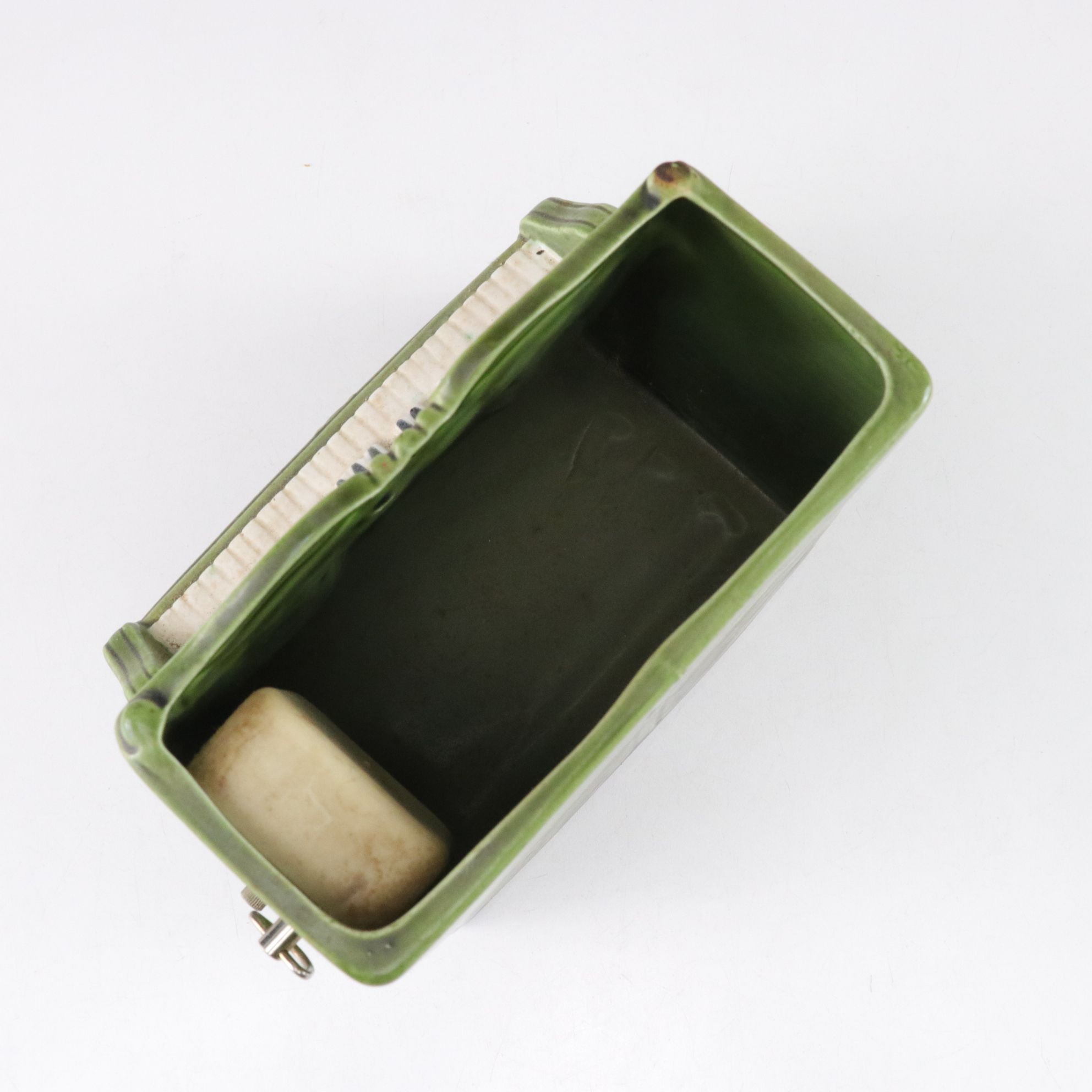 Green Ceramic Piano, Varaflame Luralite Lighter and Shona Stone Bust