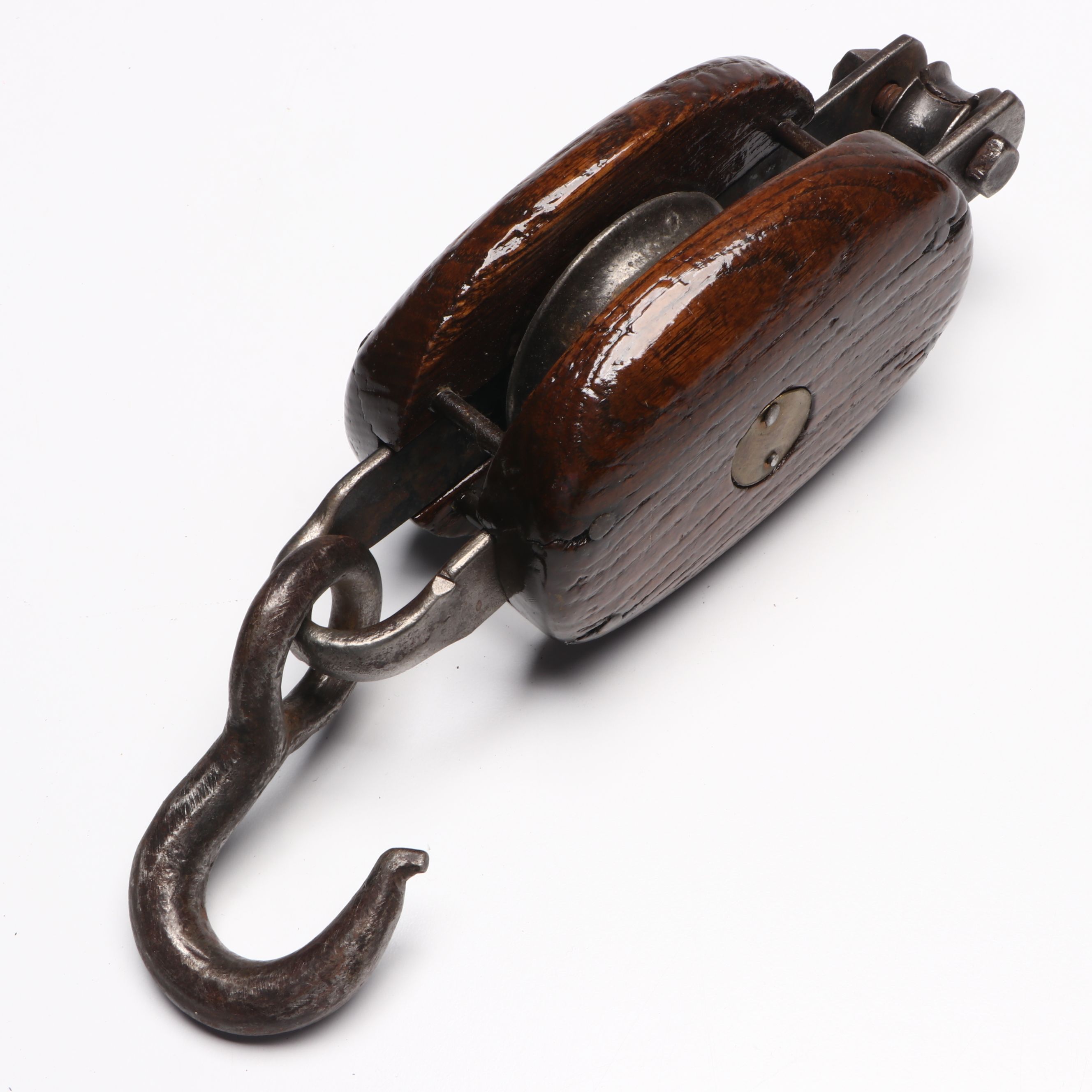 Industrial Wooden Block and Tackle Pulleys with Wheel Pulley