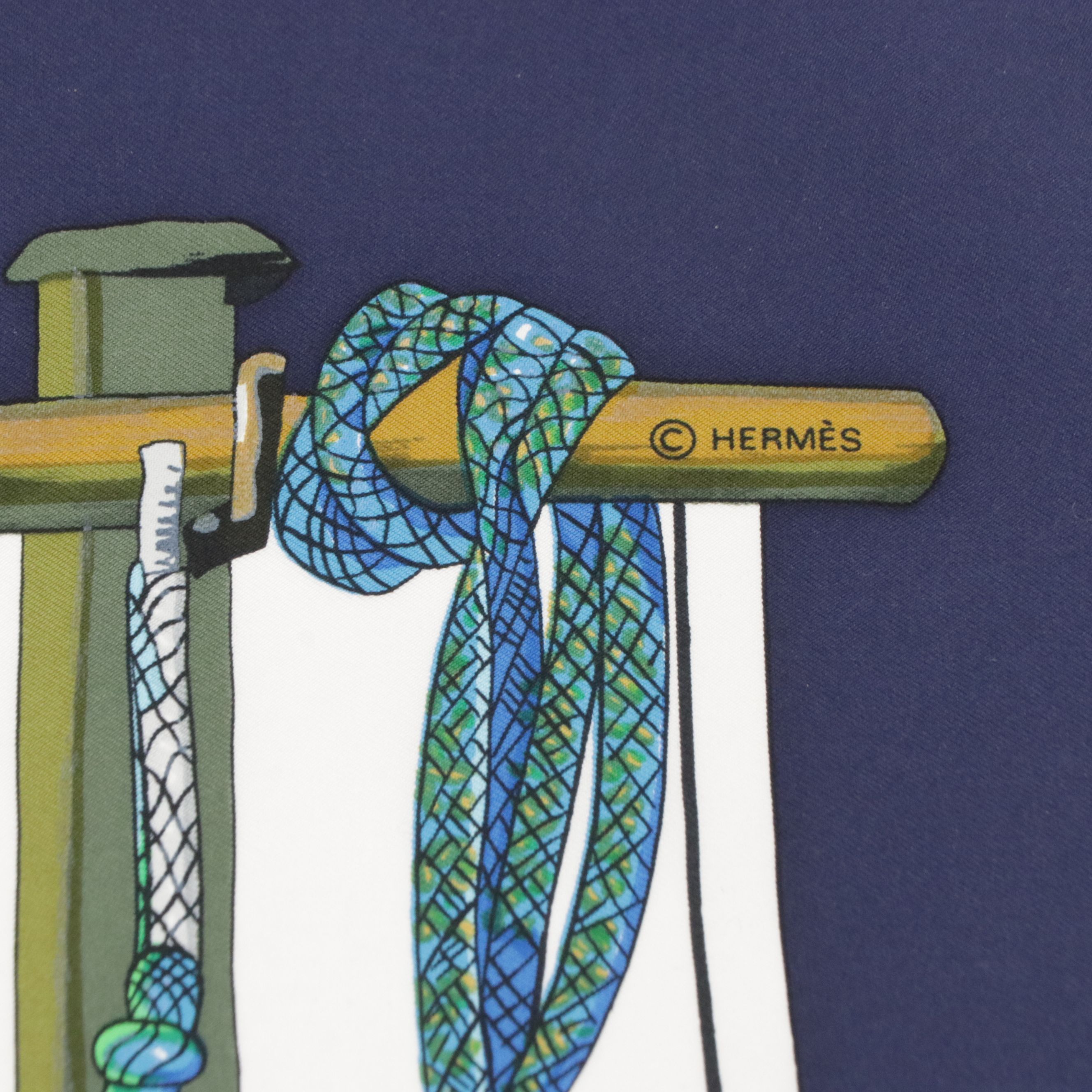 Hermès "Passementerie" Scarf 90 in Silk Twill with Gift Sleeve