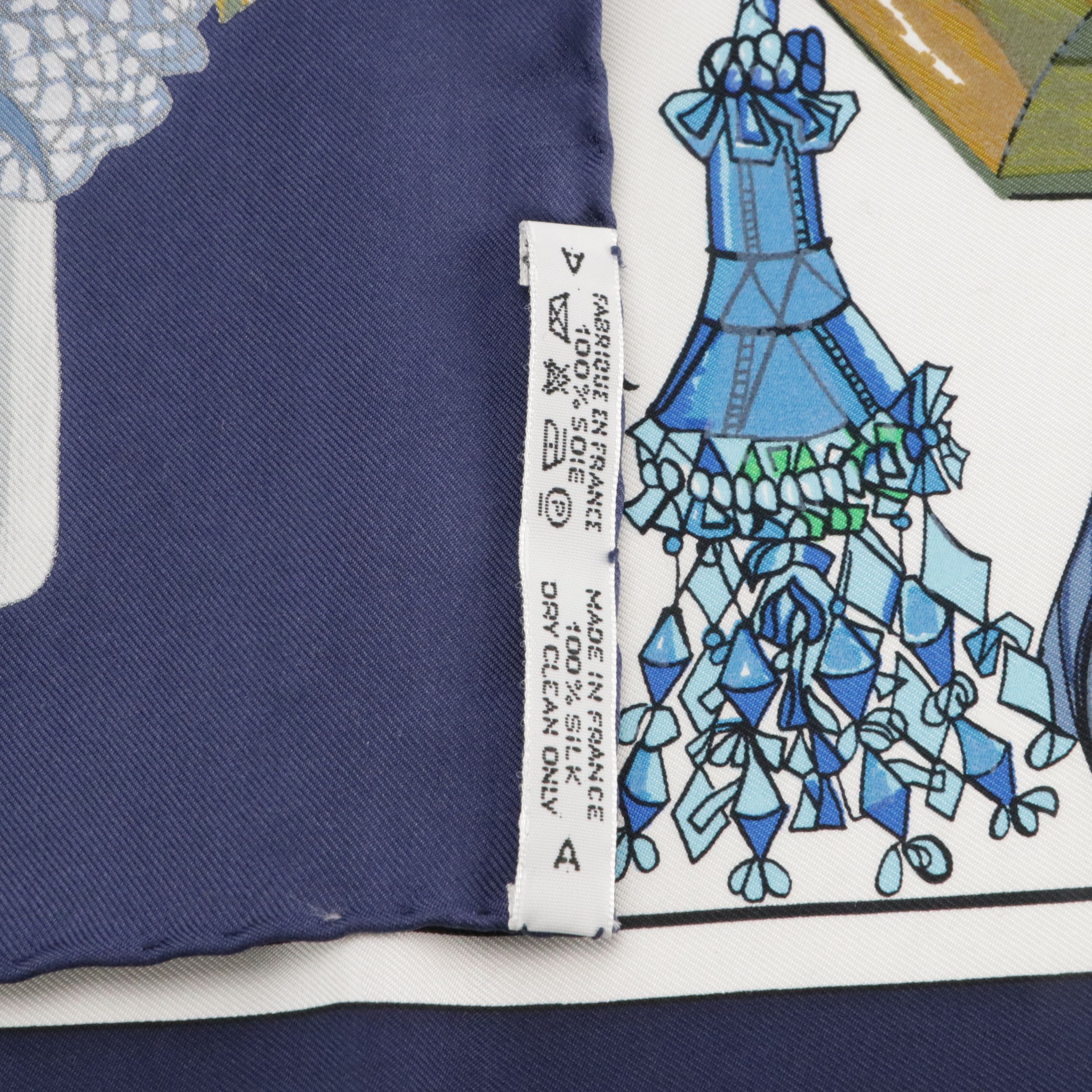Hermès "Passementerie" Scarf 90 in Silk Twill with Gift Sleeve