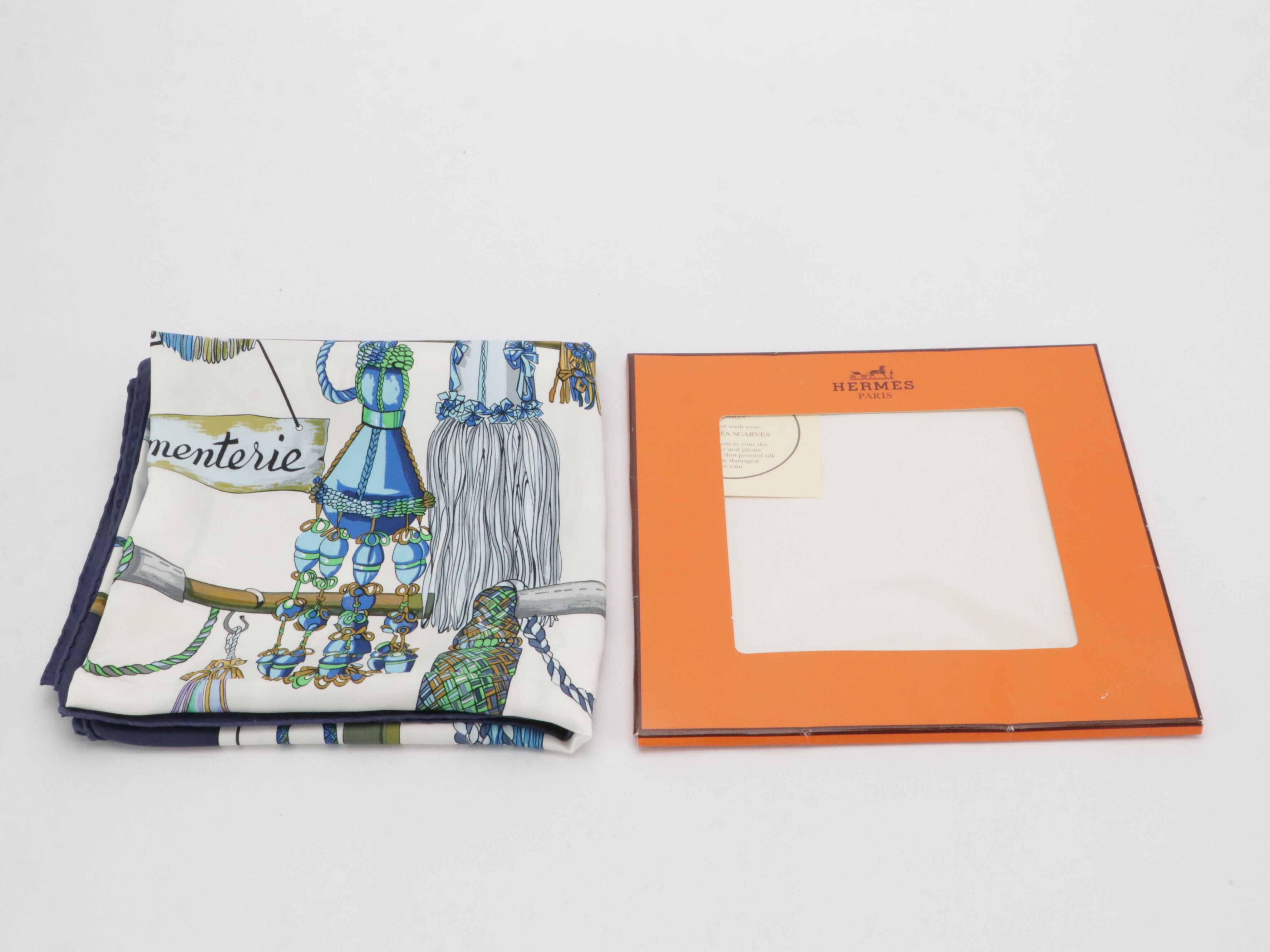 Hermès "Passementerie" Scarf 90 in Silk Twill with Gift Sleeve
