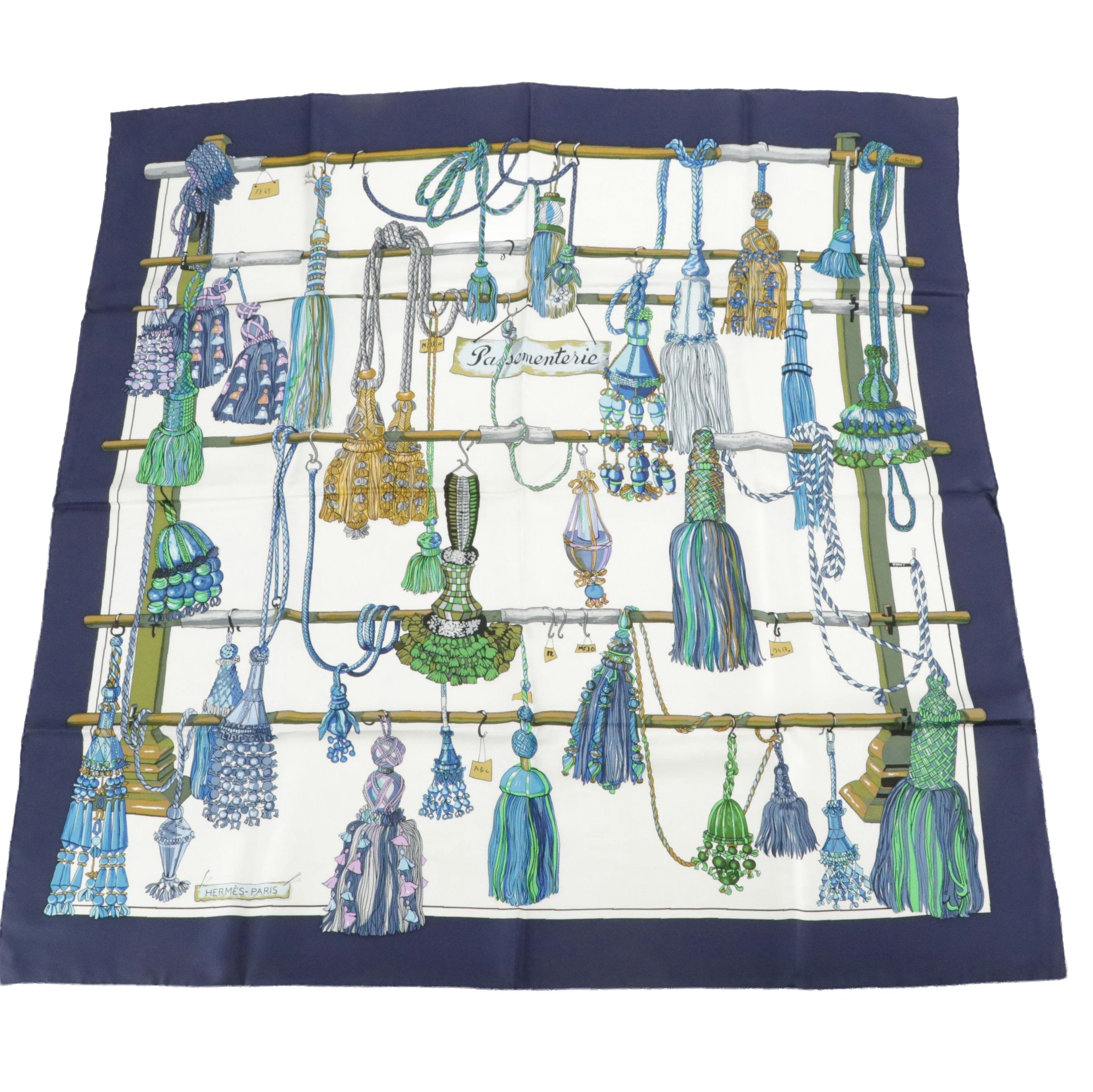 Hermès "Passementerie" Scarf 90 in Silk Twill with Gift Sleeve