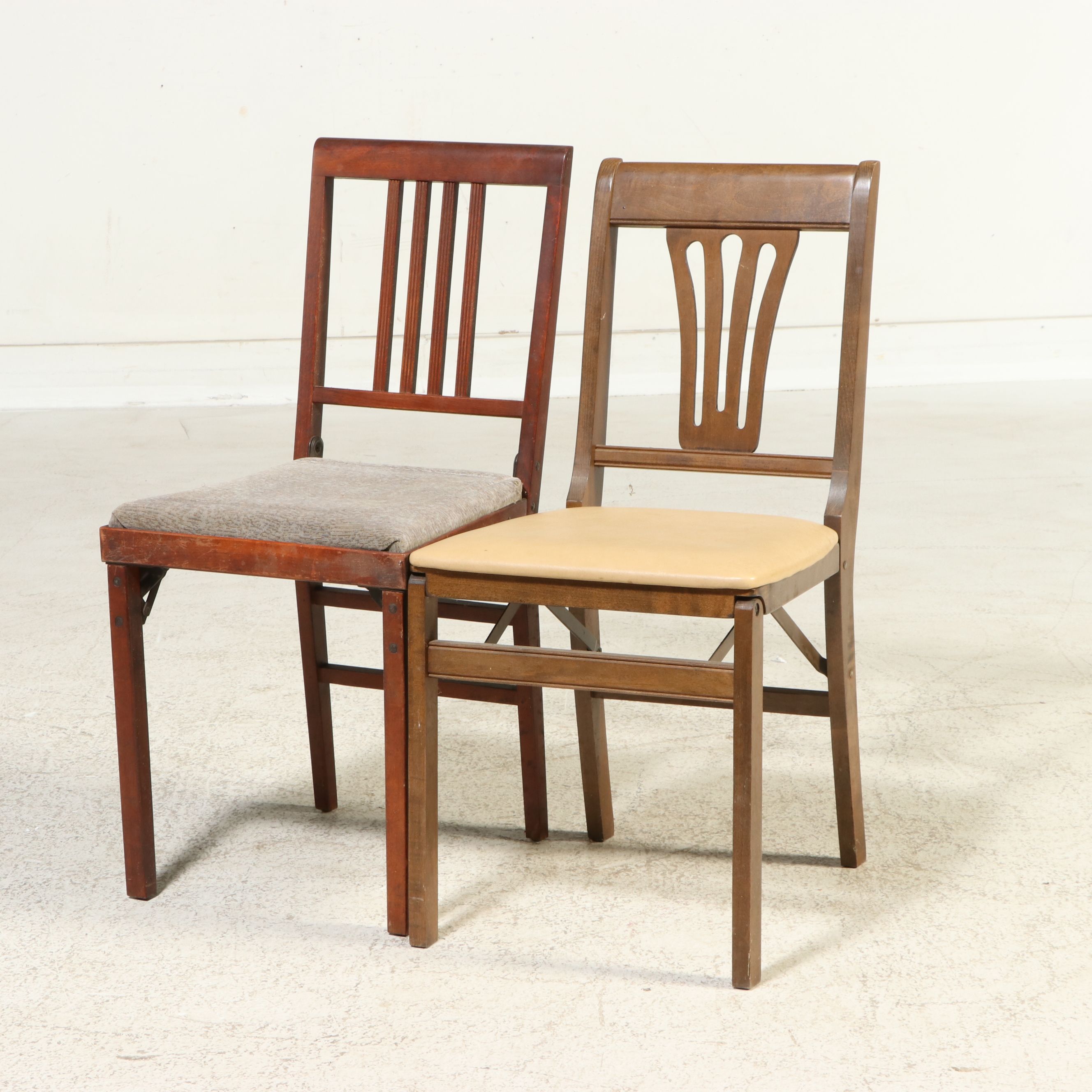 Stakmore and Leg-O-Matic Folding Table and Seven Assorted Folding Chairs