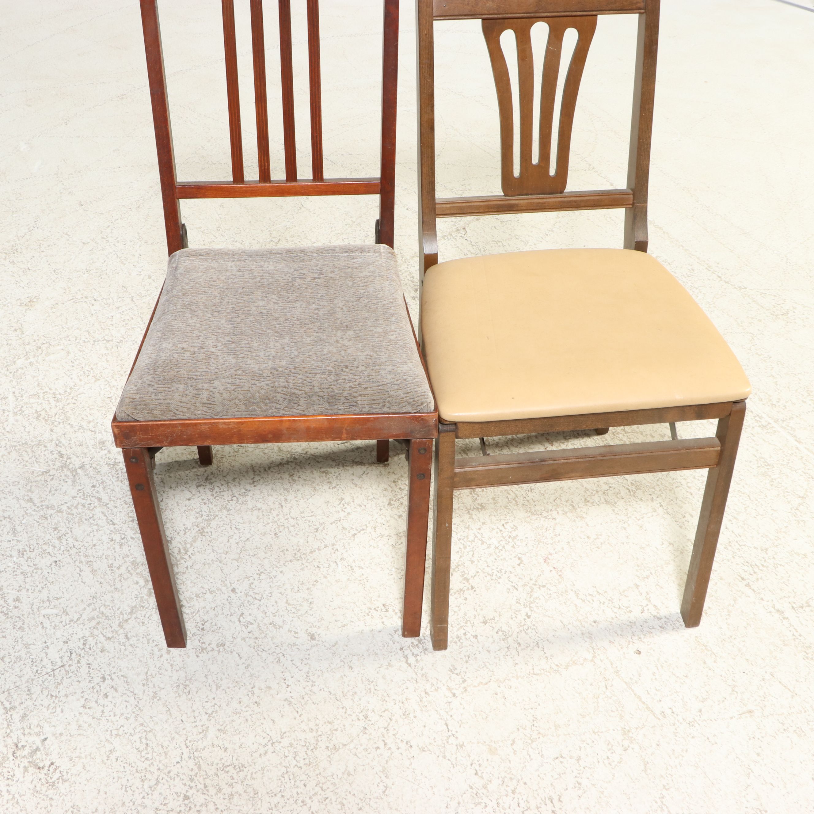 Stakmore and Leg-O-Matic Folding Table and Seven Assorted Folding Chairs