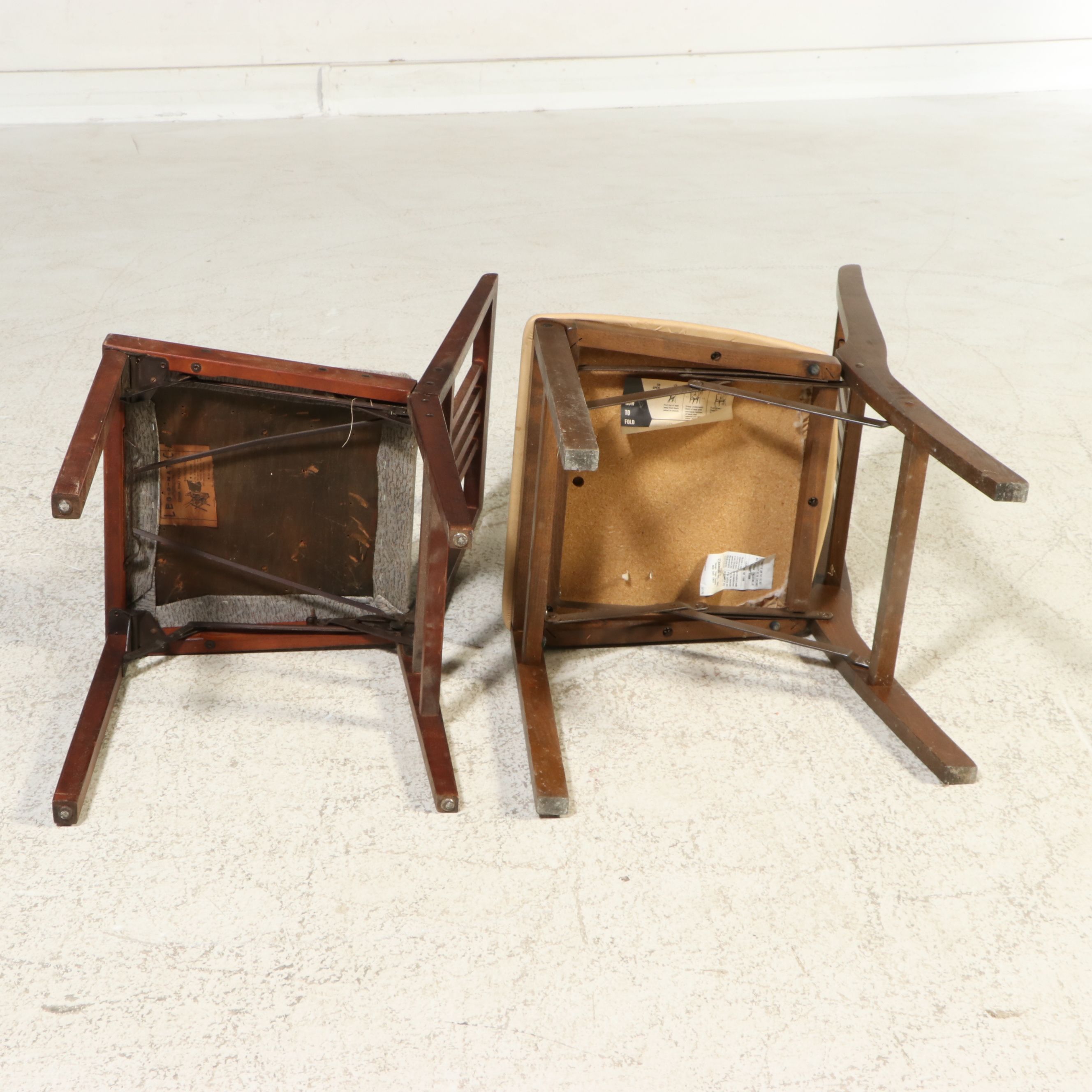 Stakmore and Leg-O-Matic Folding Table and Seven Assorted Folding Chairs