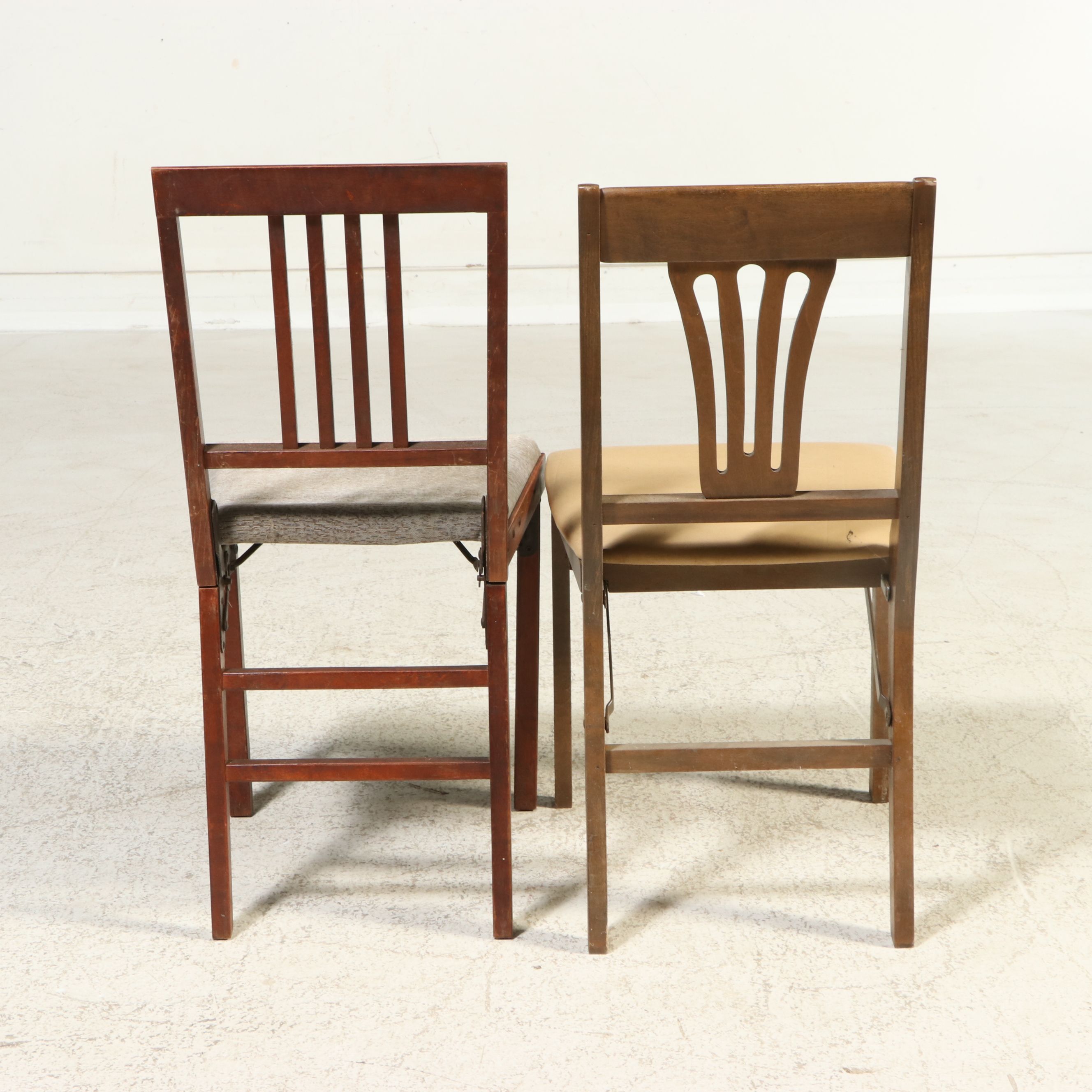 Stakmore and Leg-O-Matic Folding Table and Seven Assorted Folding Chairs