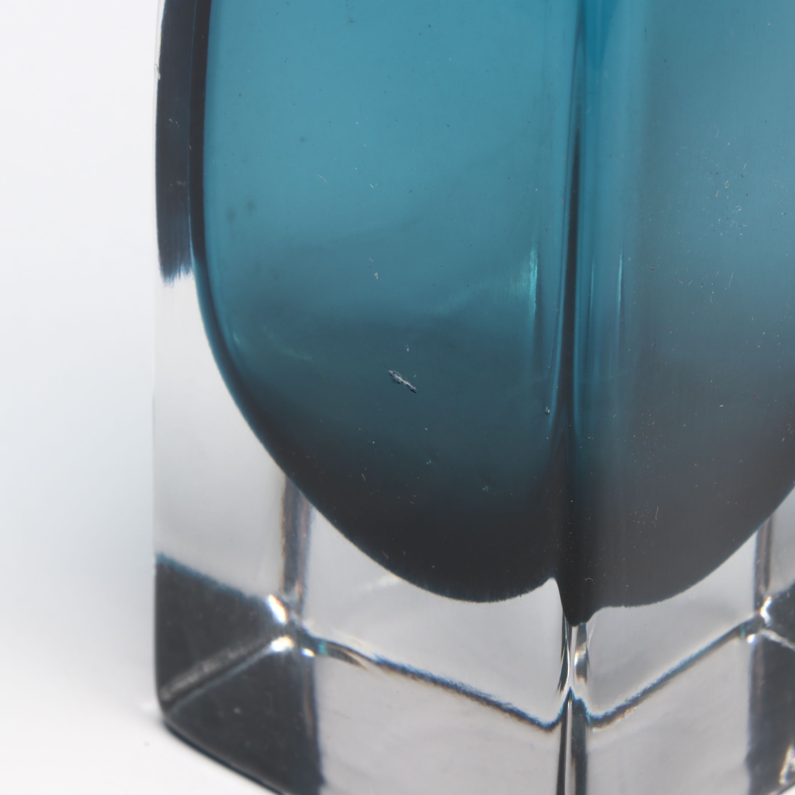 Aseda Glasbruk Swedish Teal Glass Bud Vase, Mid-20th Century