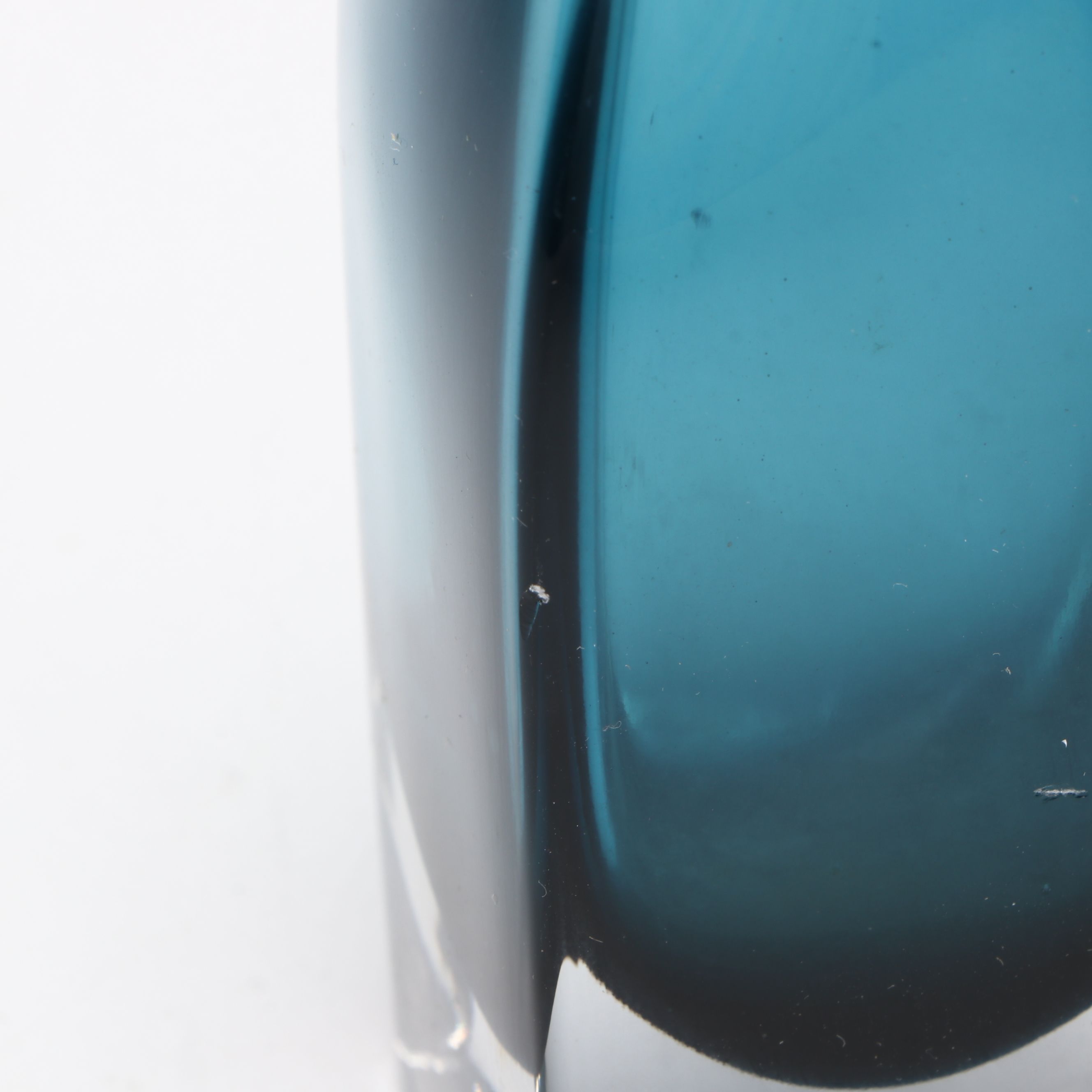 Aseda Glasbruk Swedish Teal Glass Bud Vase, Mid-20th Century
