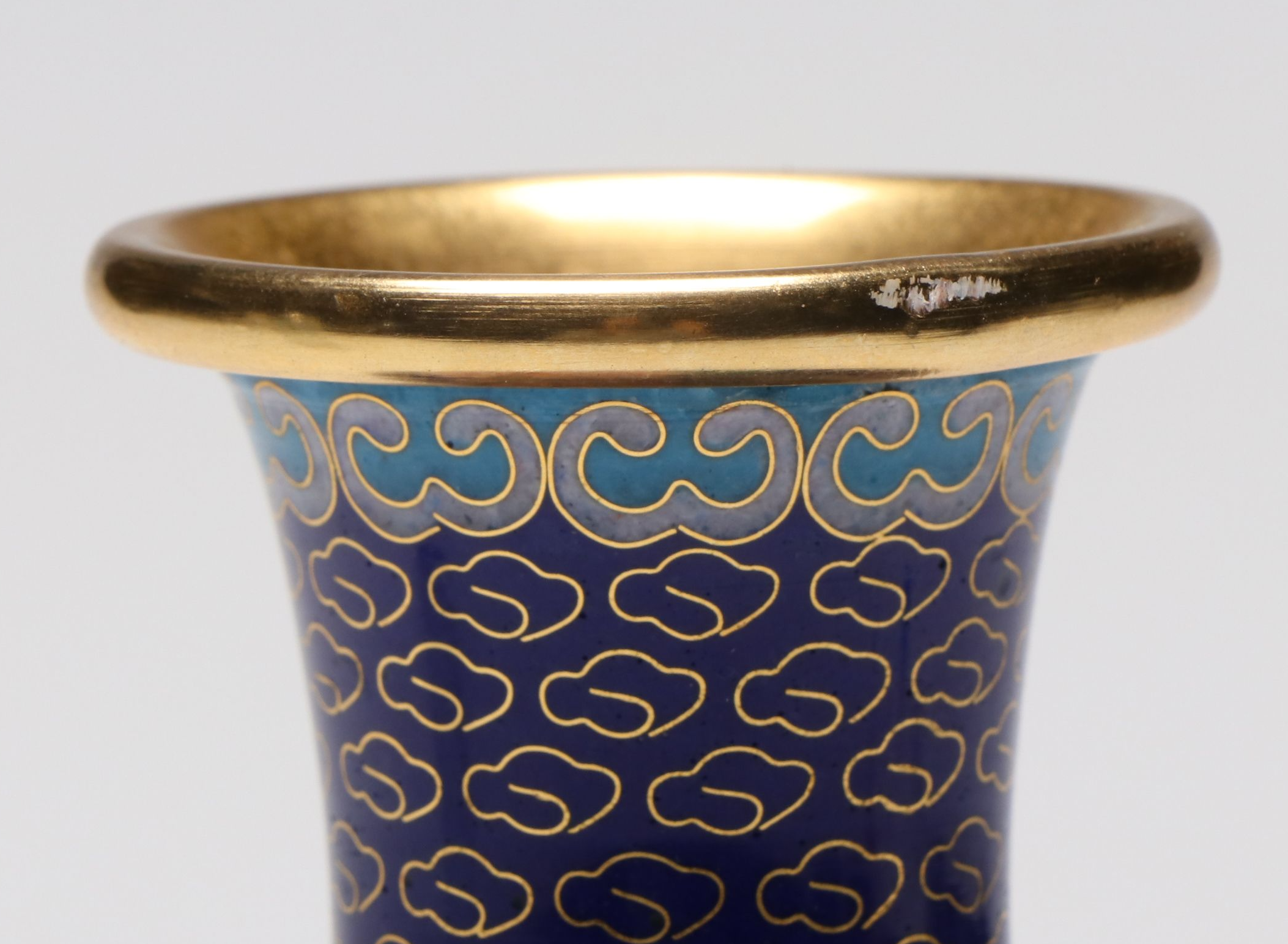 Chinese Cloisonné Peony Vase, Mid to Late 20th Century