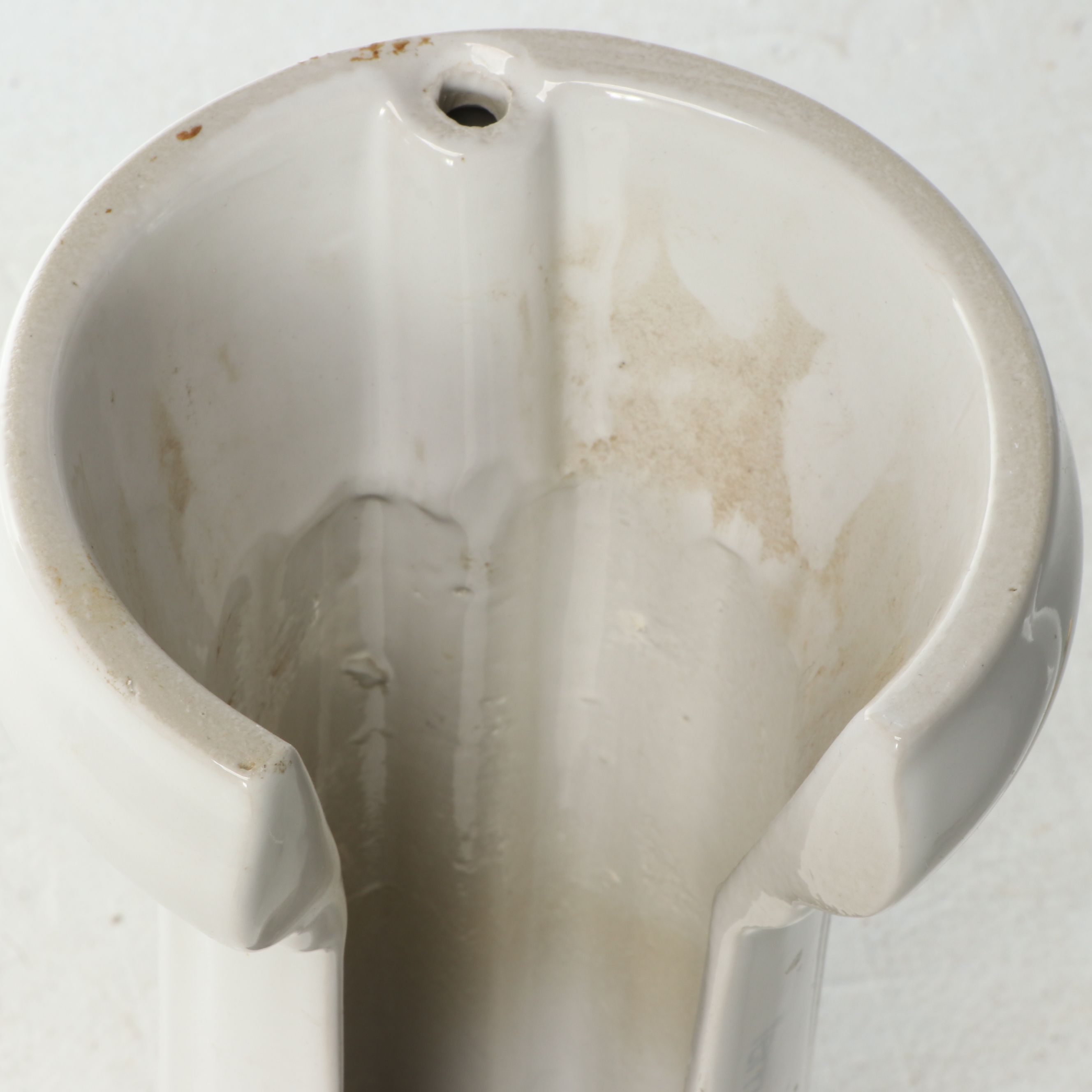 Porcelain Pedestal Sink with Brass and Metal Hardware