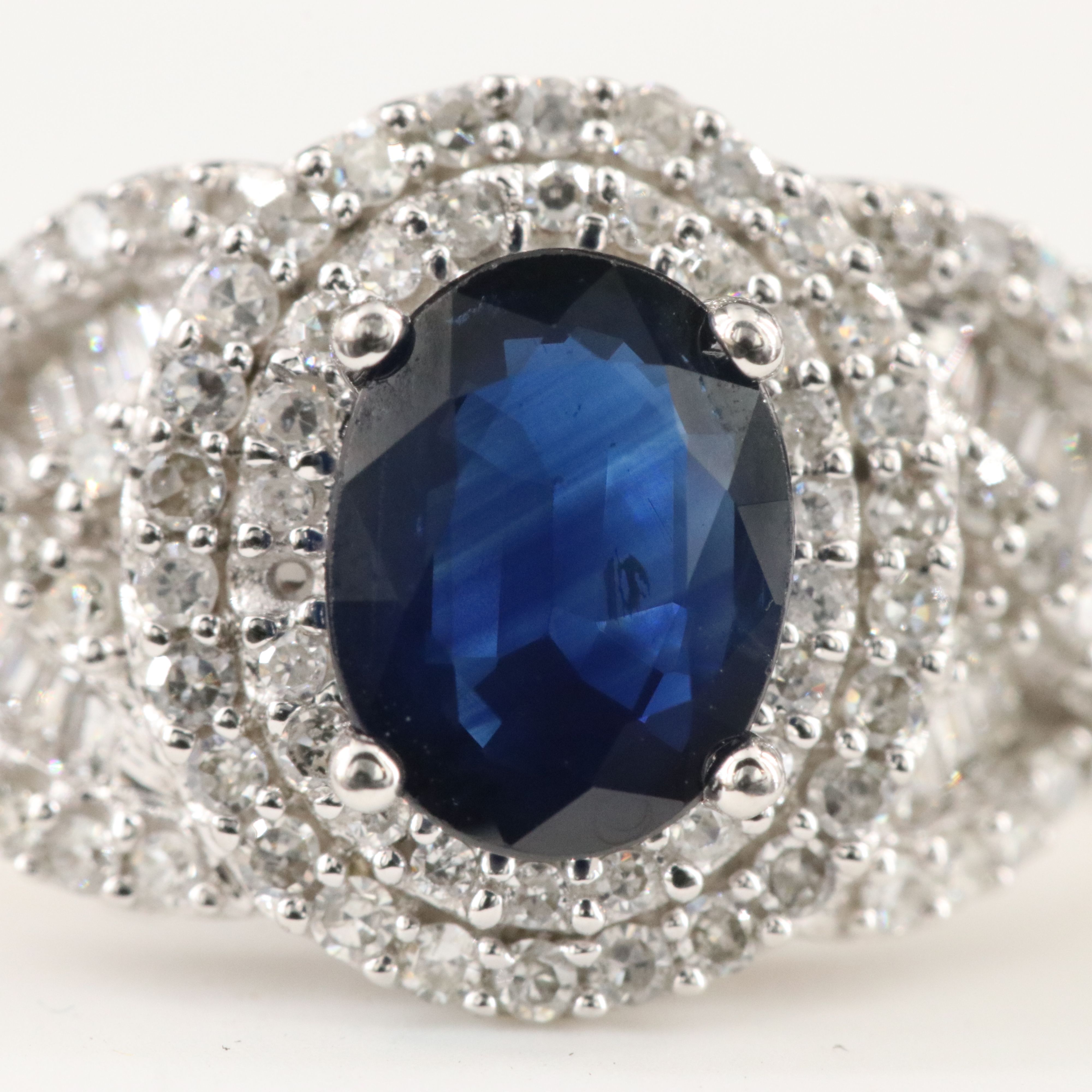 14K 1.02 CT Sapphire and 0.82 CTW Diamond Ring with GIA Report