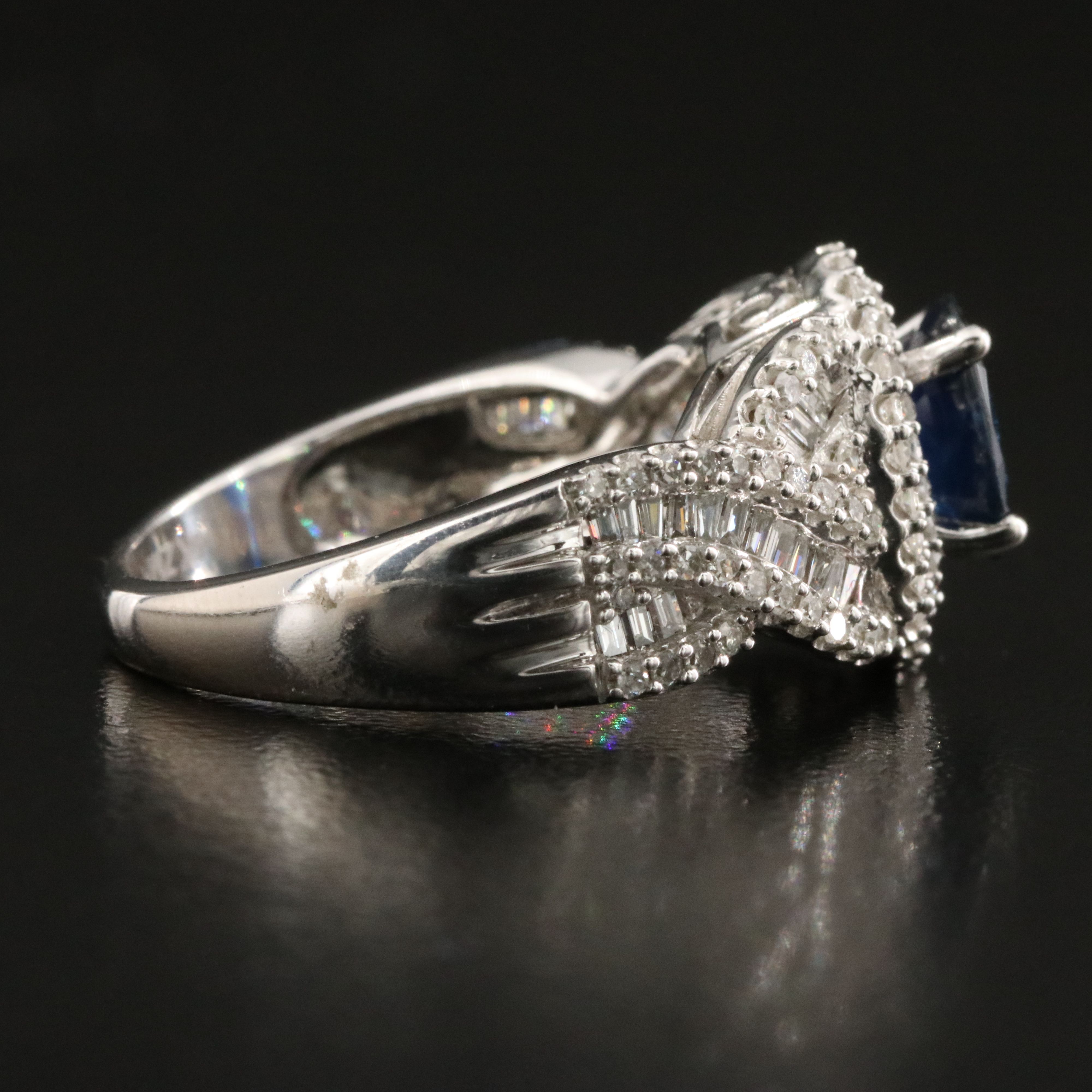 14K 1.02 CT Sapphire and 0.82 CTW Diamond Ring with GIA Report