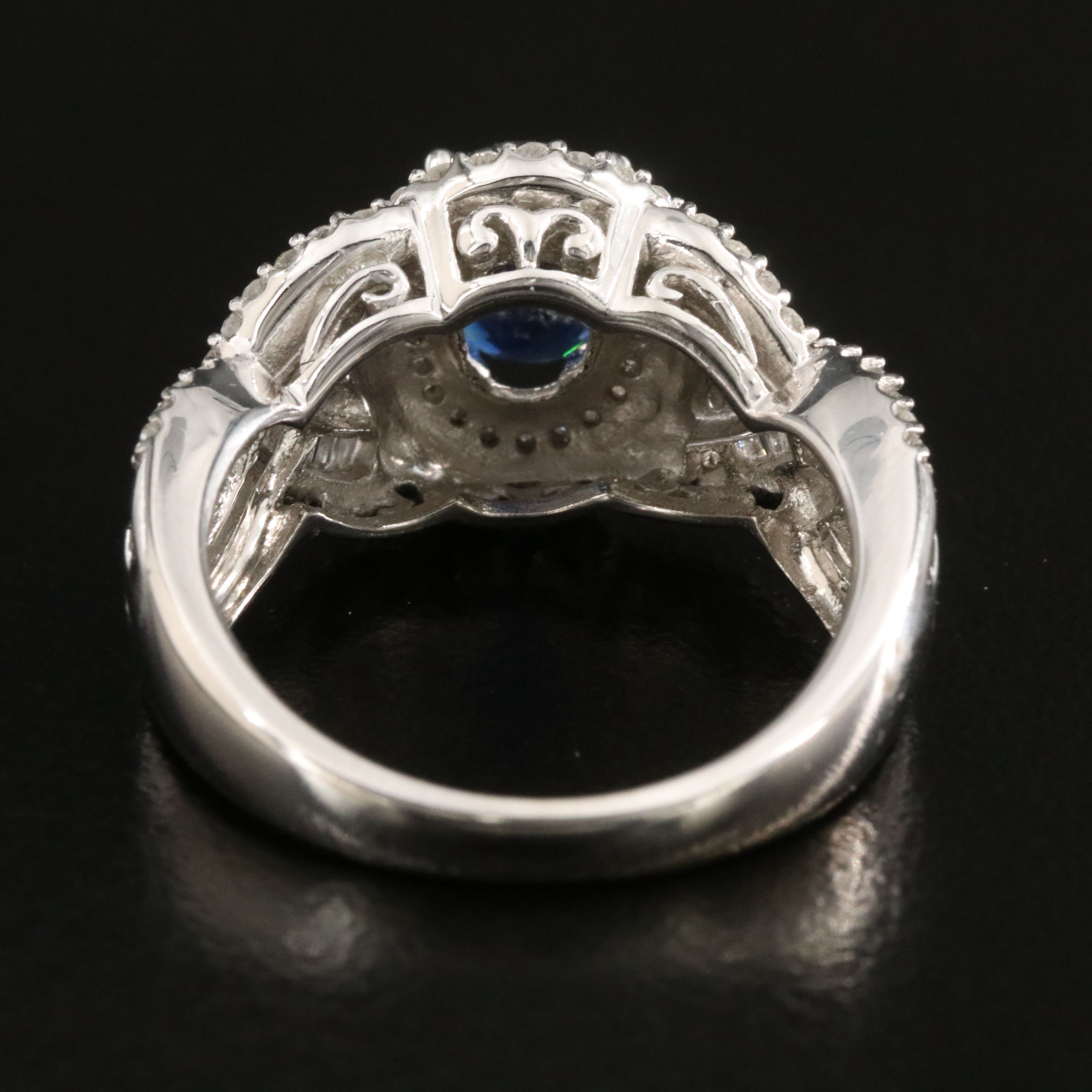14K 1.02 CT Sapphire and 0.82 CTW Diamond Ring with GIA Report