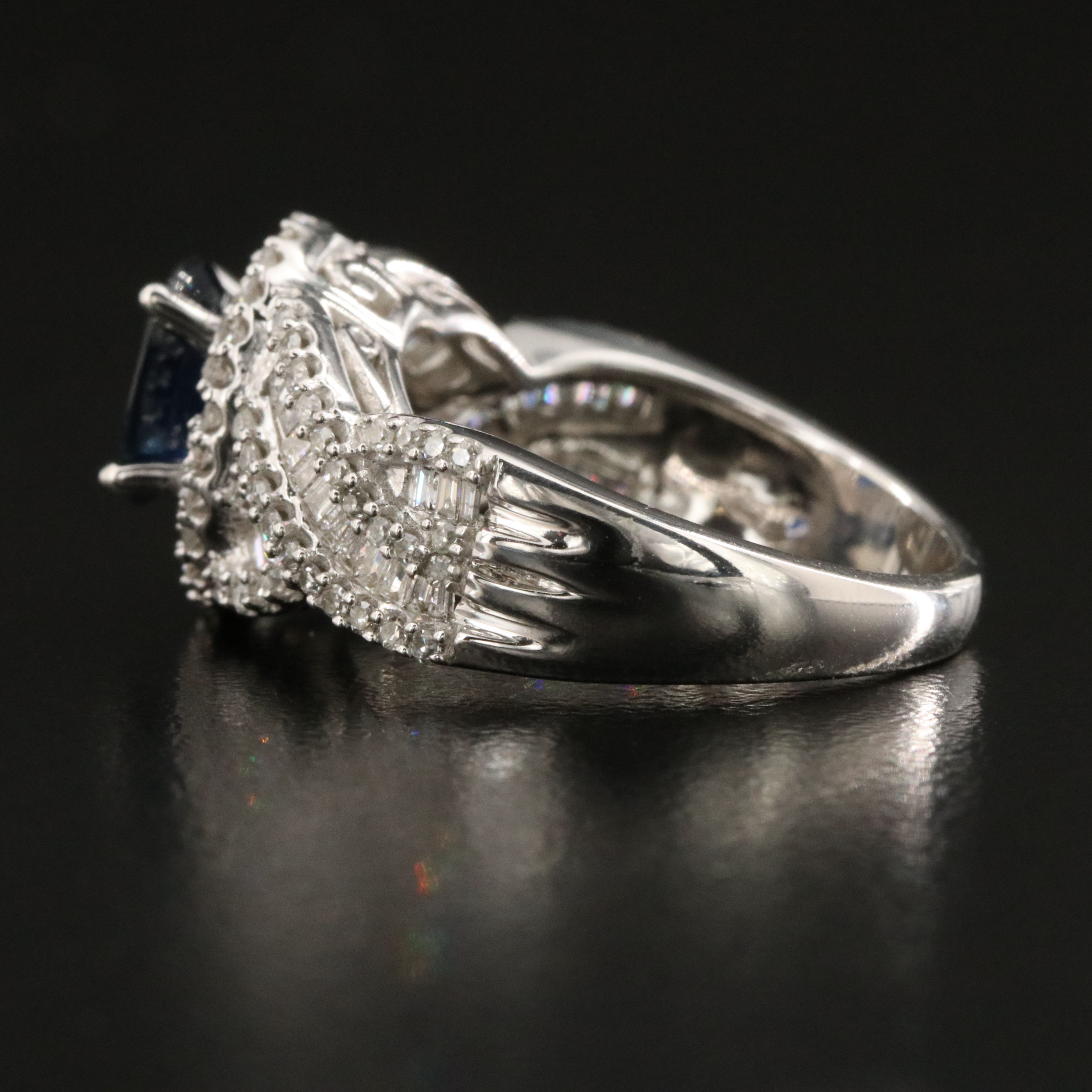 14K 1.02 CT Sapphire and 0.82 CTW Diamond Ring with GIA Report
