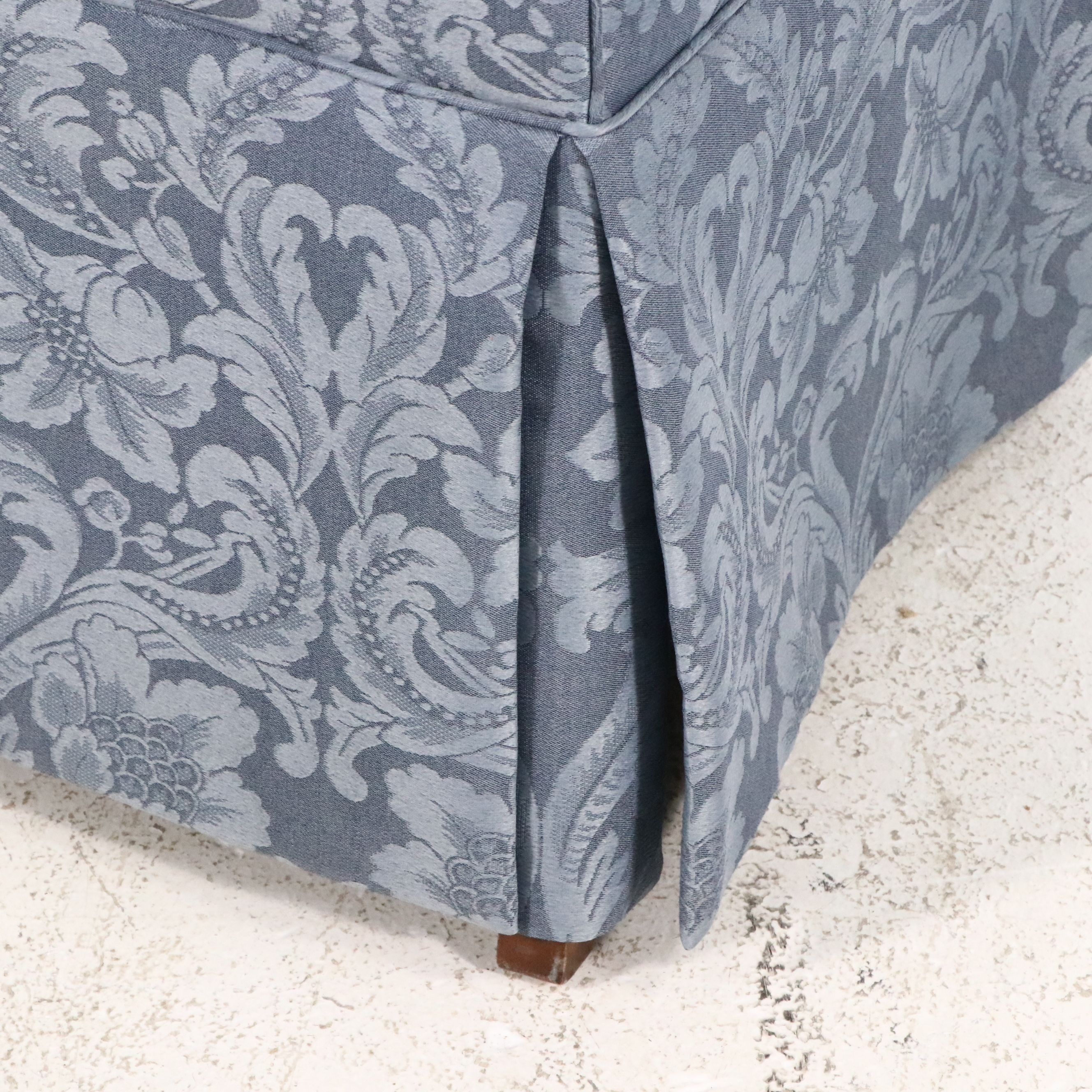 Pair of Contemporary Damask Upholstered Dining Armchairs
