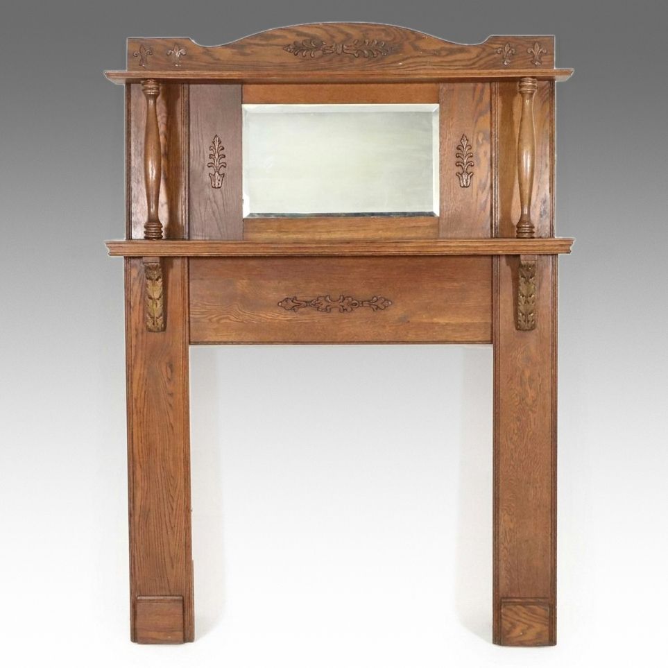 Late Victorian Oak Fireplace Mantel and Surround