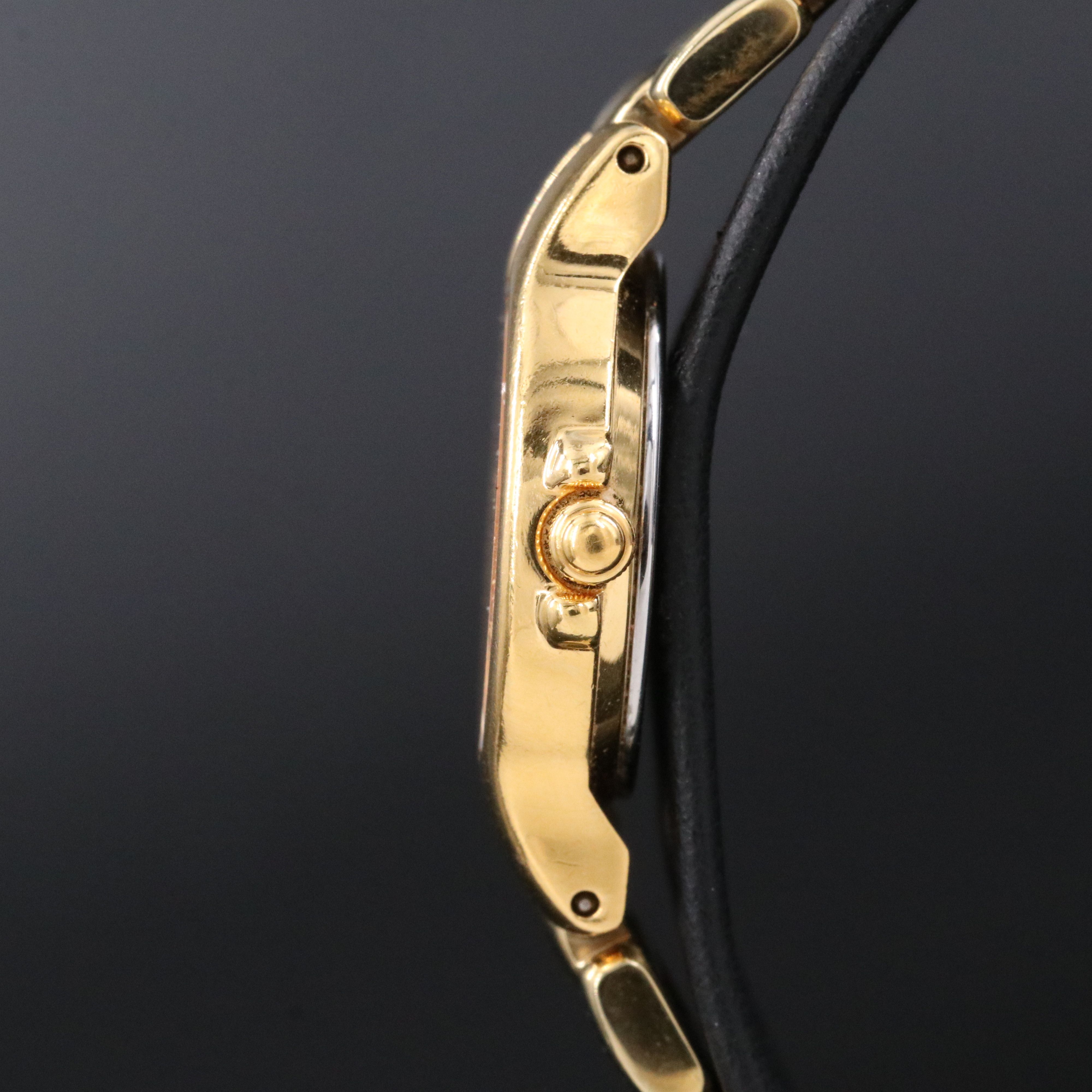Vintage Seiko Gold-Tone Diamond Accented Quartz Dress Watch