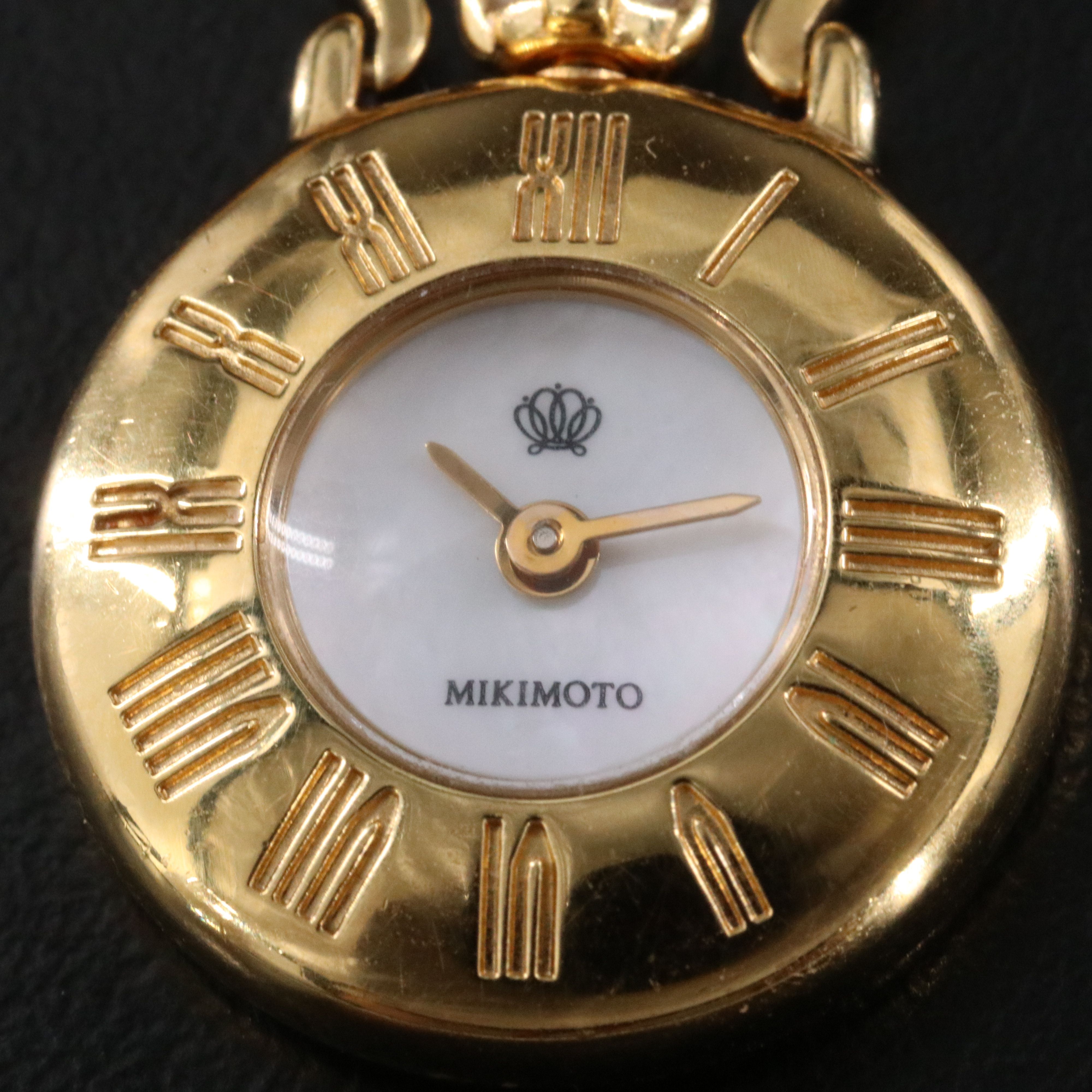 Mikimoto Pearl Shell Pendant Watch with Cultured Pearl Accent