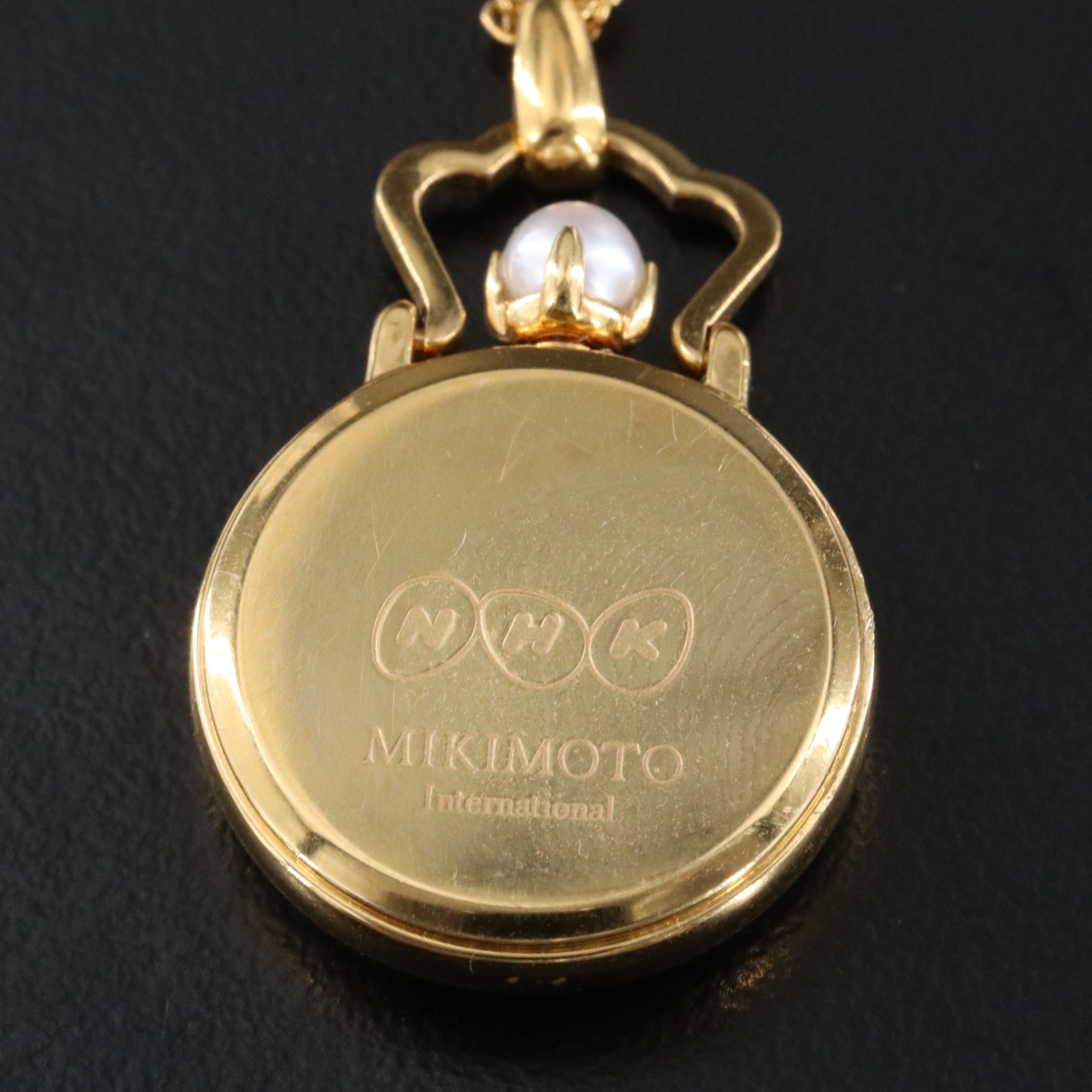 Mikimoto Pearl Shell Pendant Watch with Cultured Pearl Accent