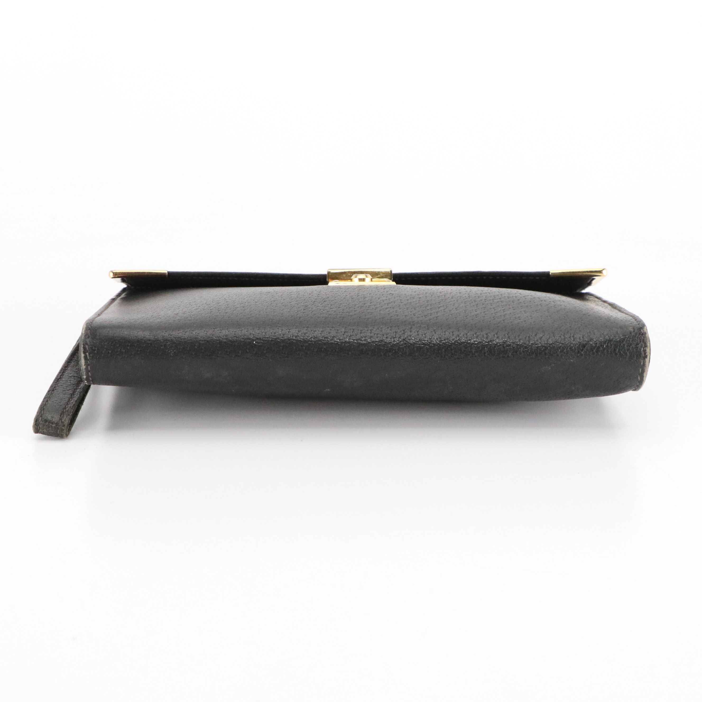 Gucci Black Cinghiale Leather Wristlet Clutch