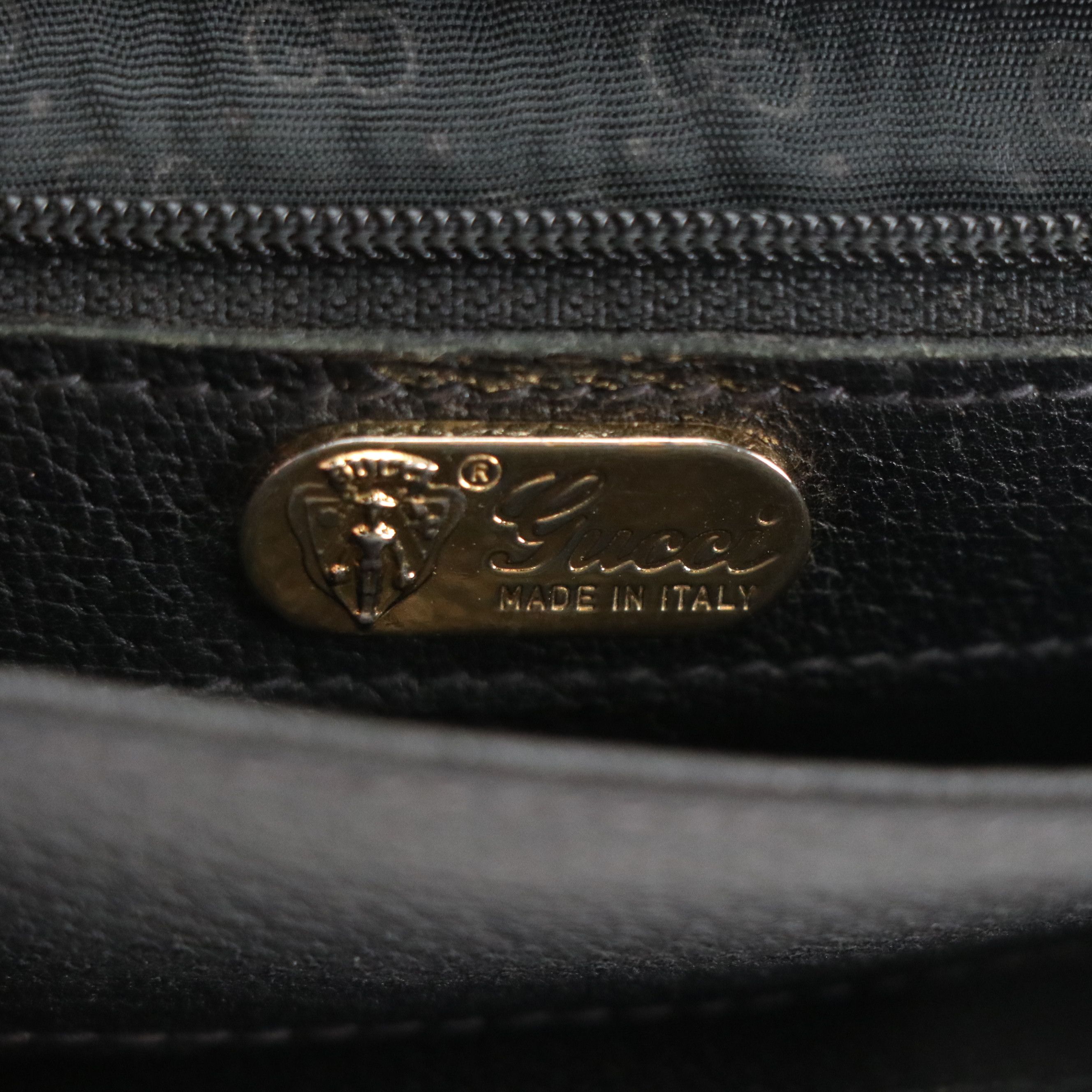 Gucci Black Cinghiale Leather Wristlet Clutch