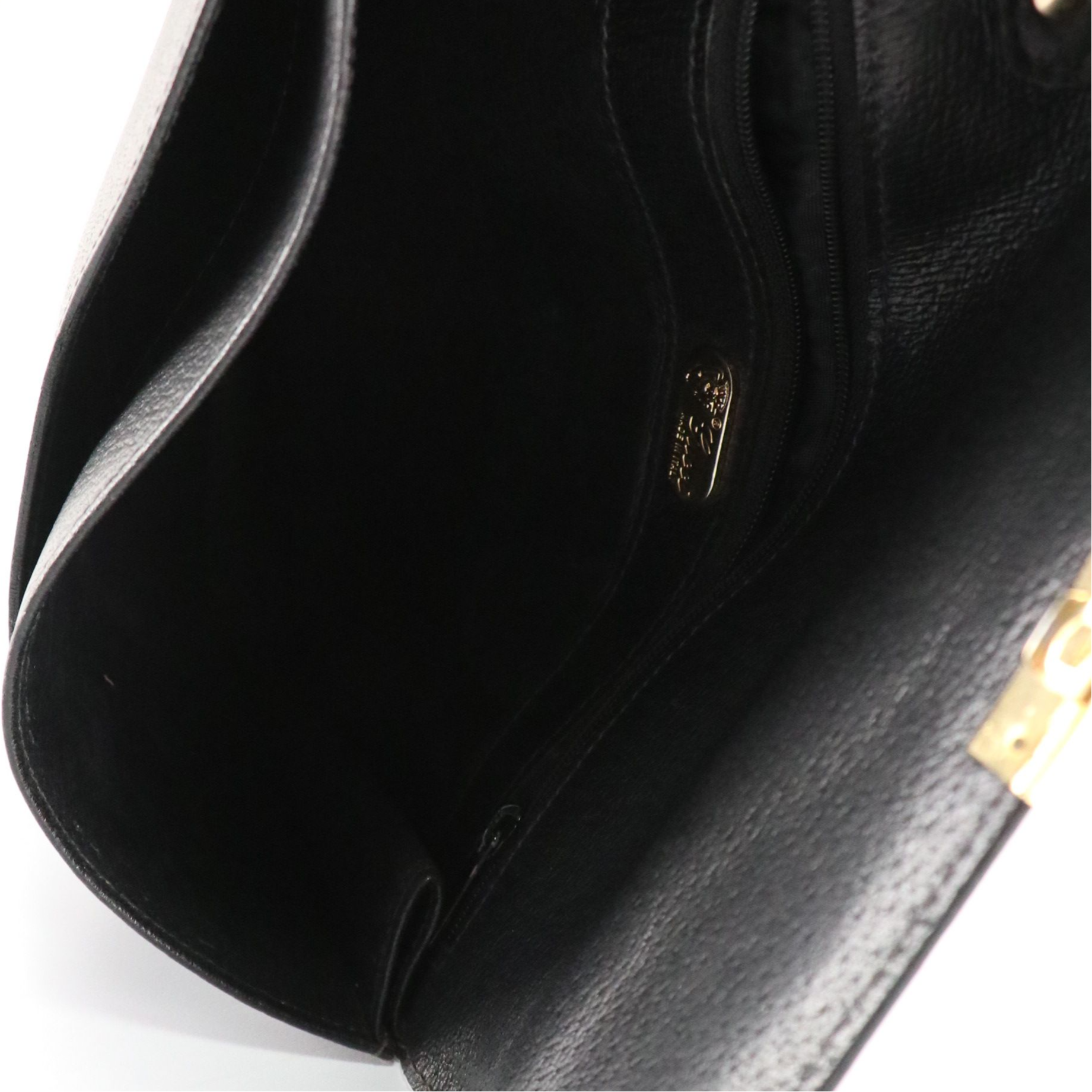 Gucci Black Cinghiale Leather Wristlet Clutch