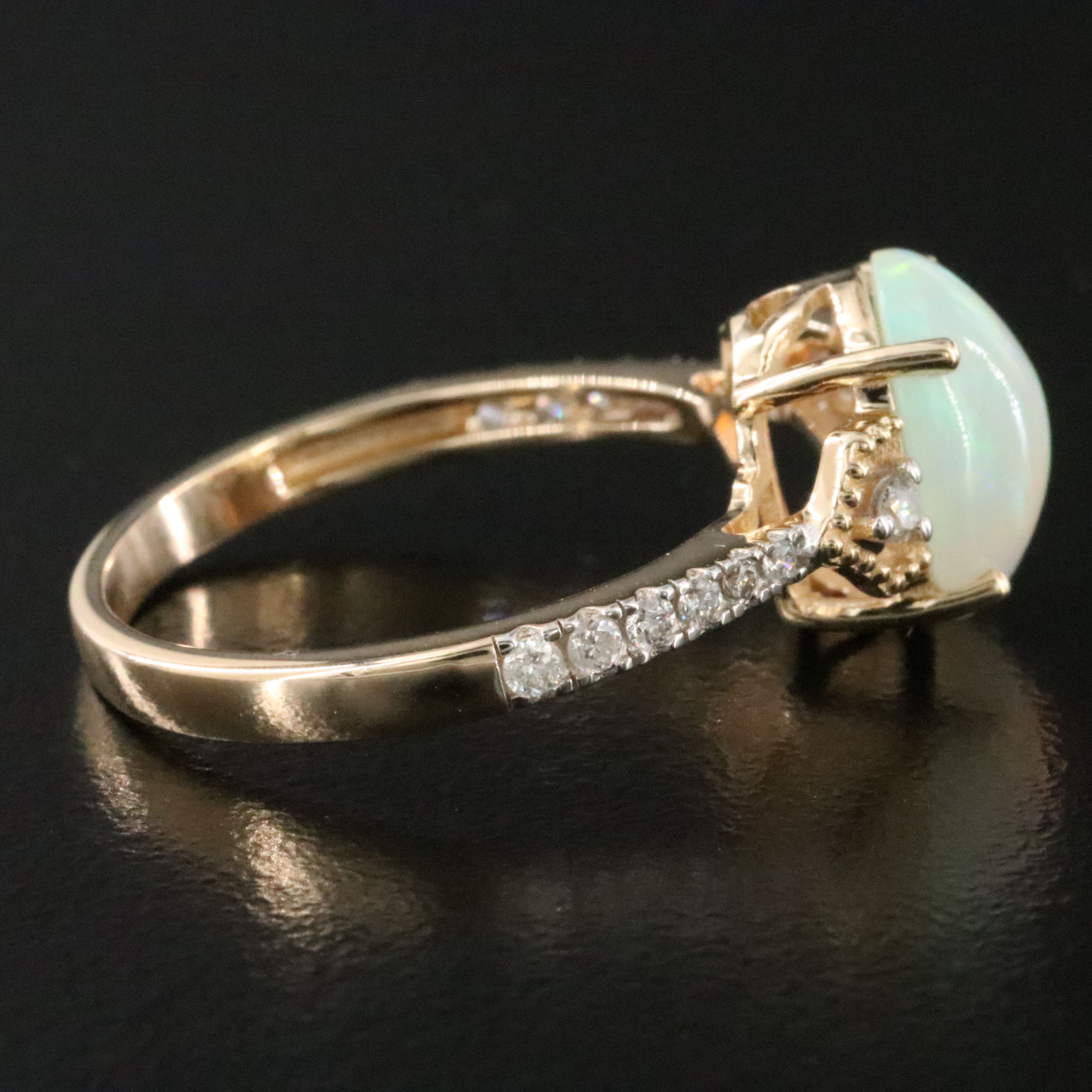 14K Opal and Diamond Ring